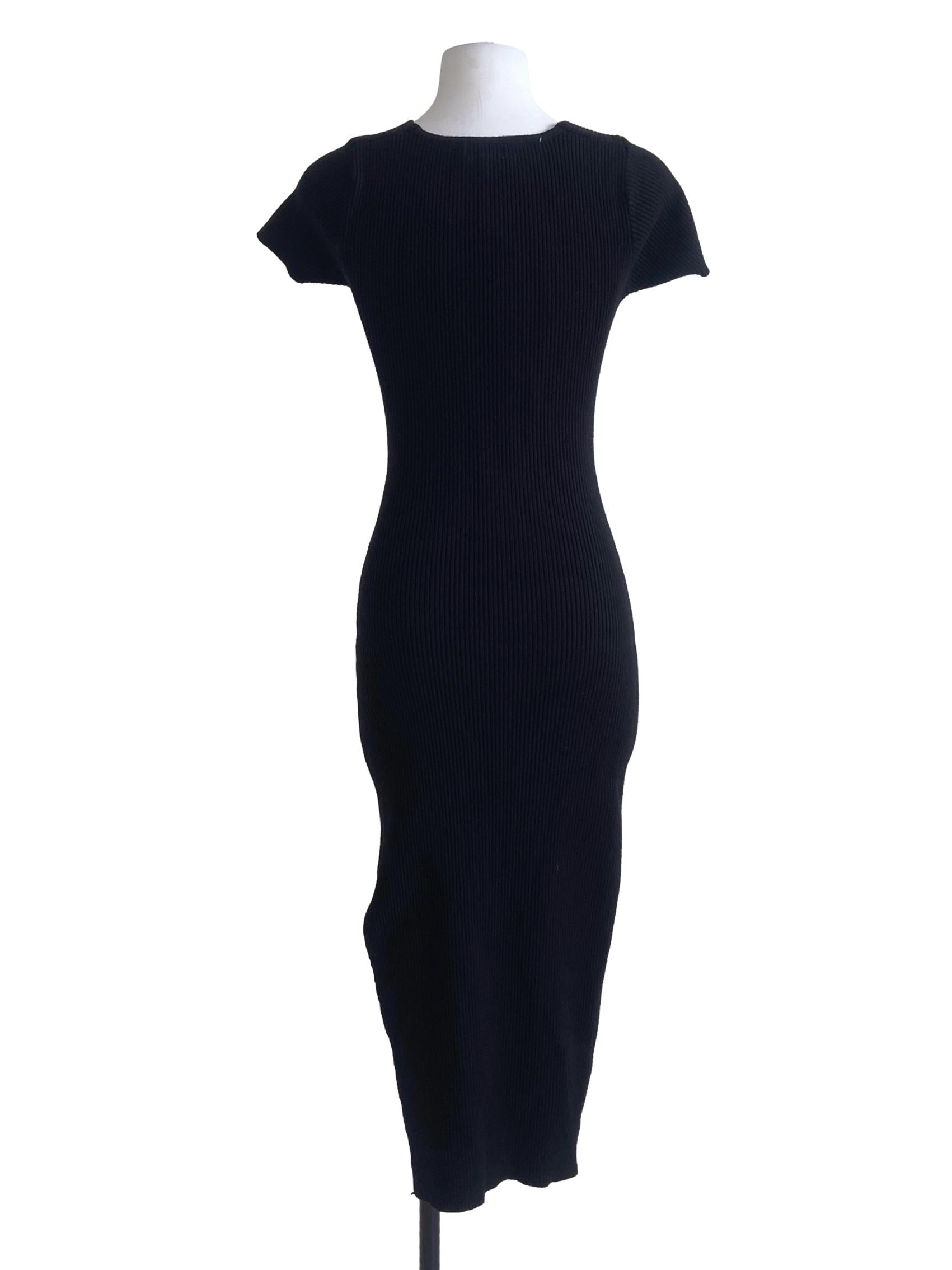 Black Cut Out Slit Bodycon Dress