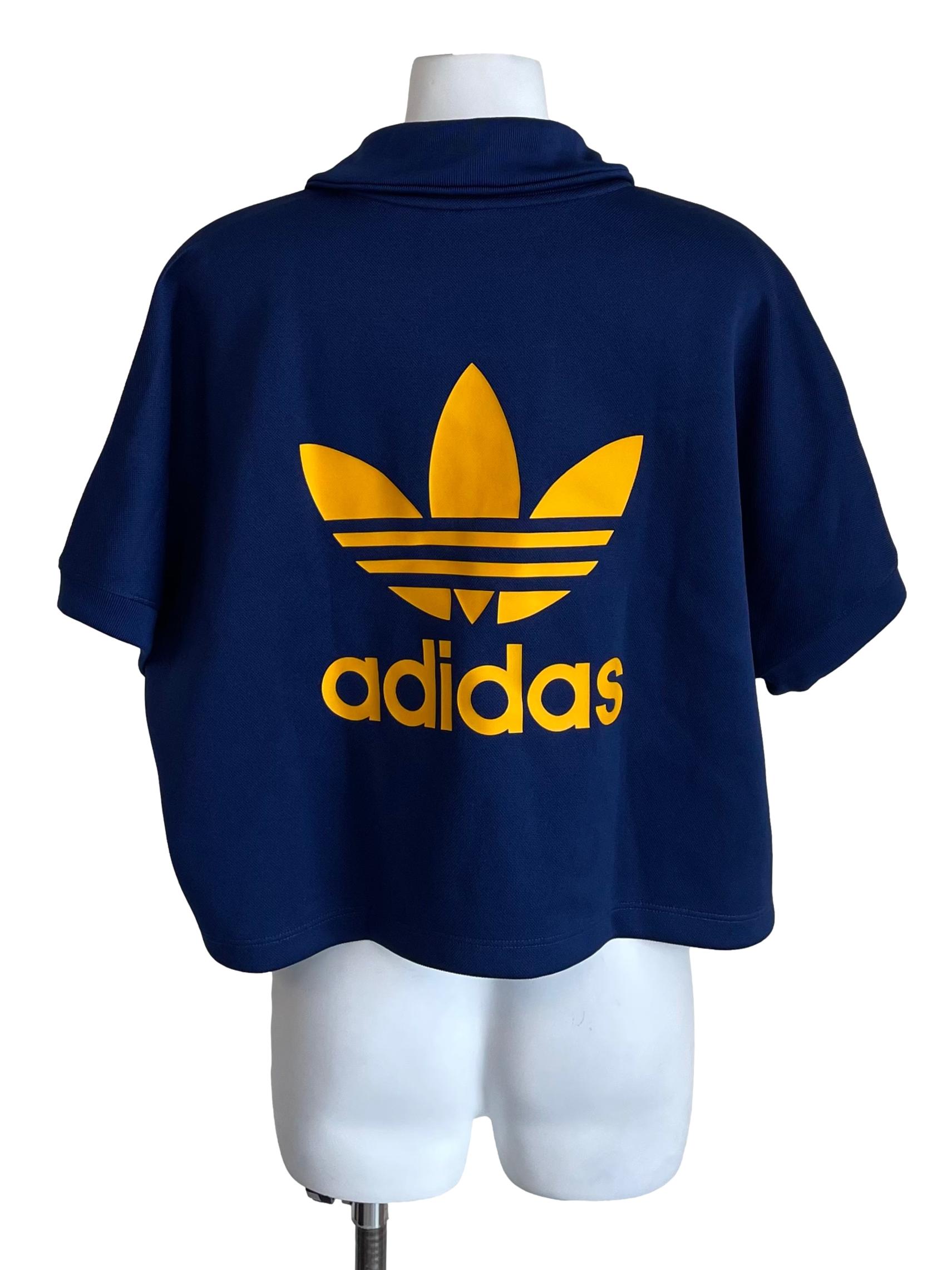 Navy Logo Crop Polo Top