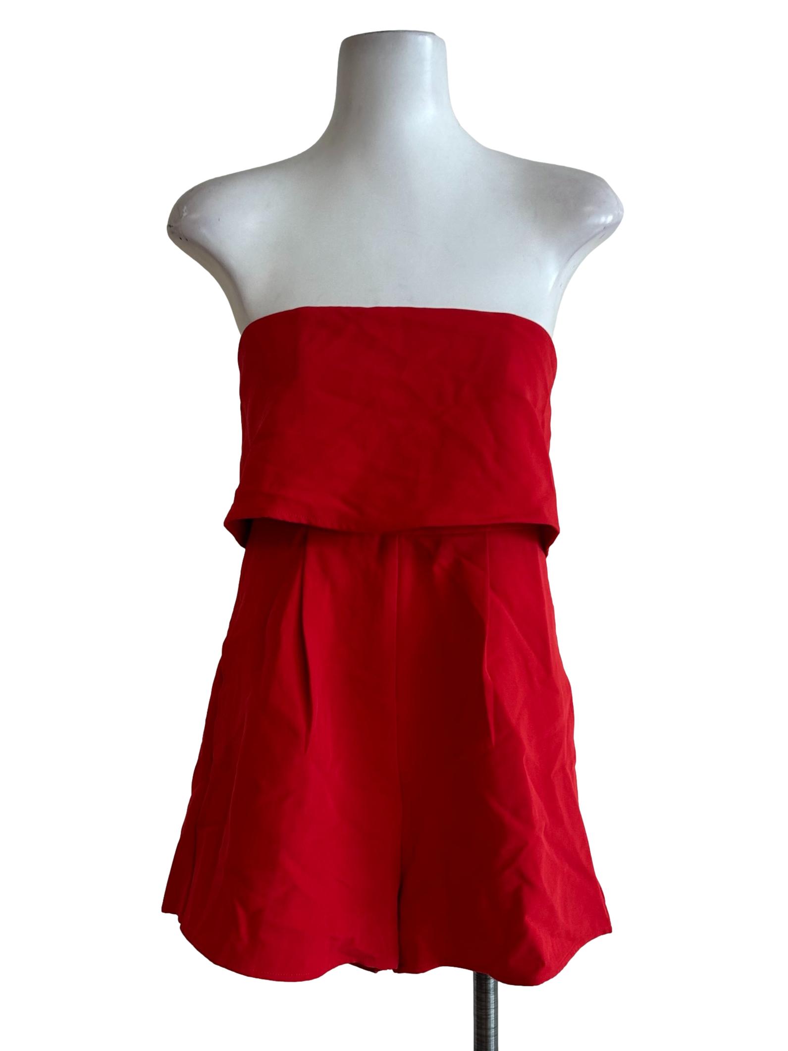 Chili Red Sleeveless Romper