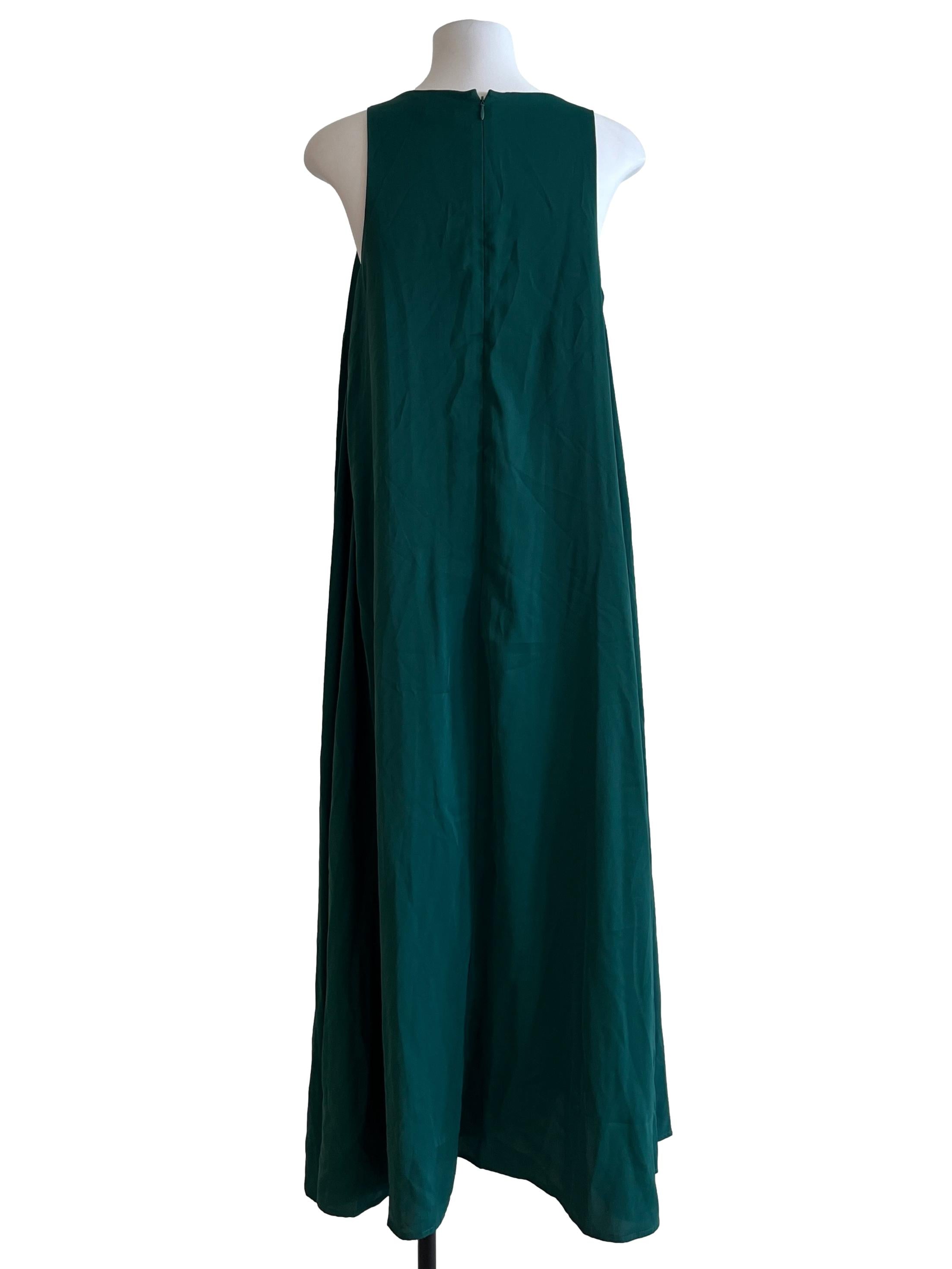 Emerald Green V Neck Dress