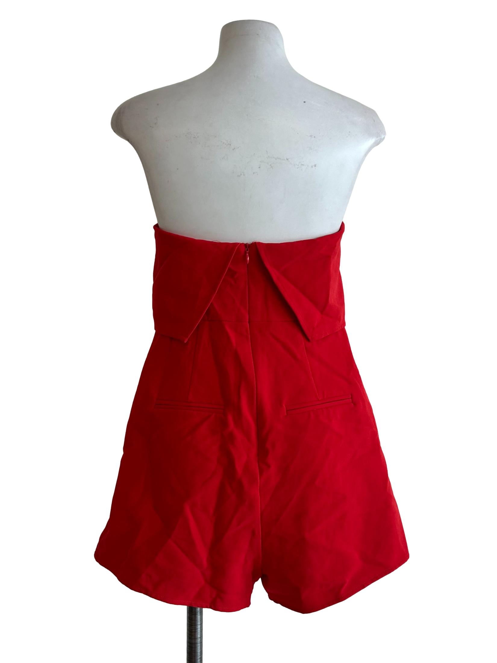 Chili Red Sleeveless Romper