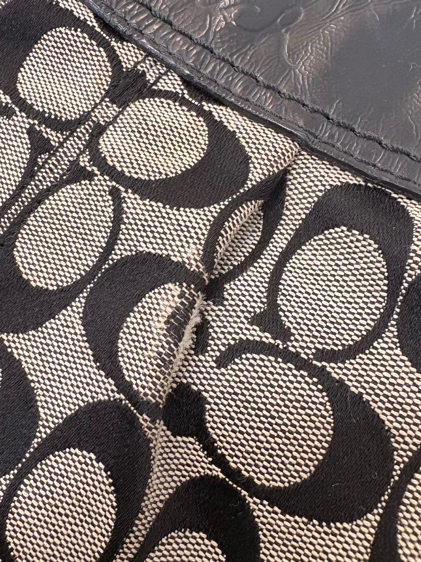 Black And Beige Monogram Canvas Hobo Shoulder Bag