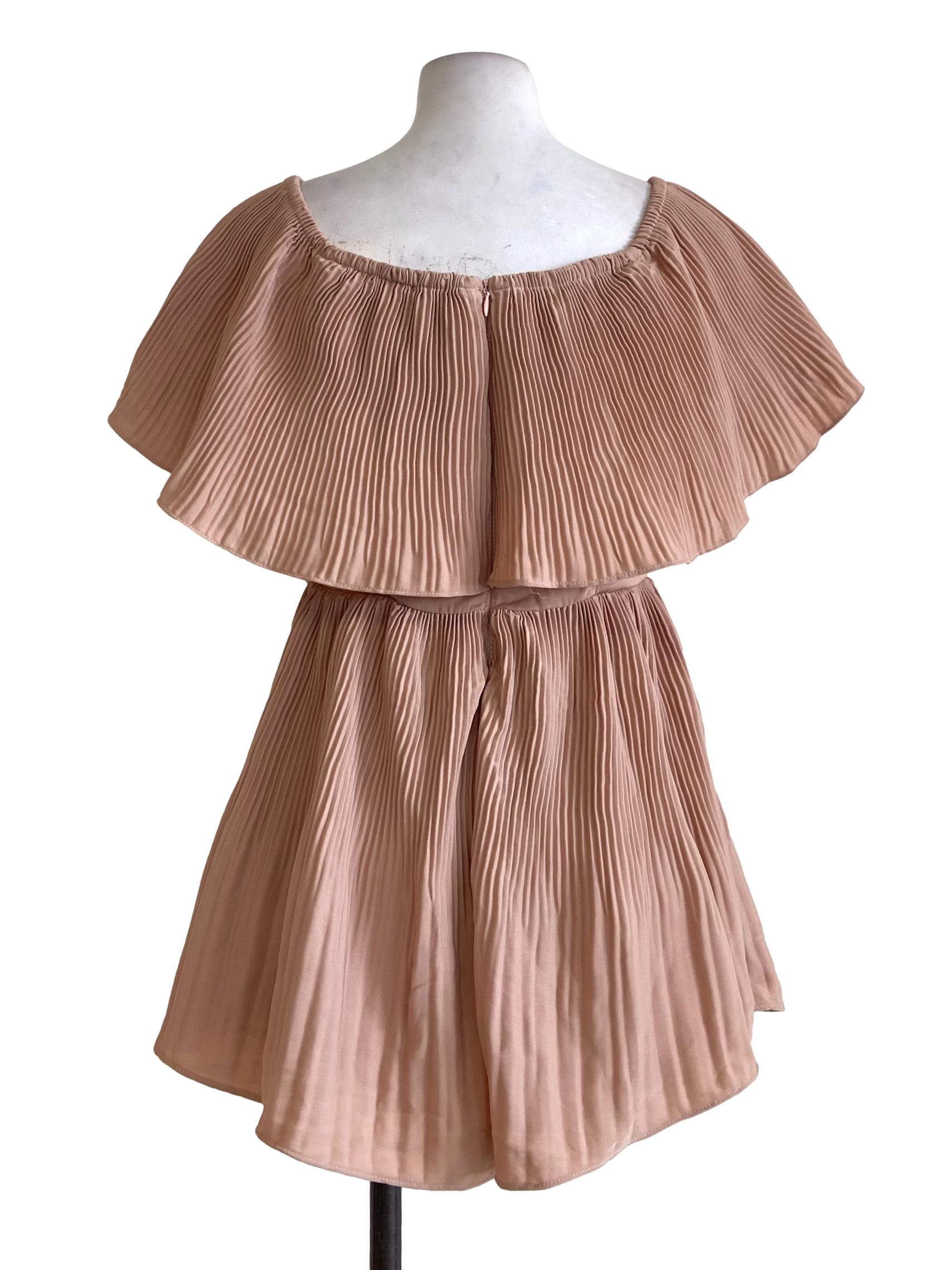 Coconut Pleated Apron Rompers