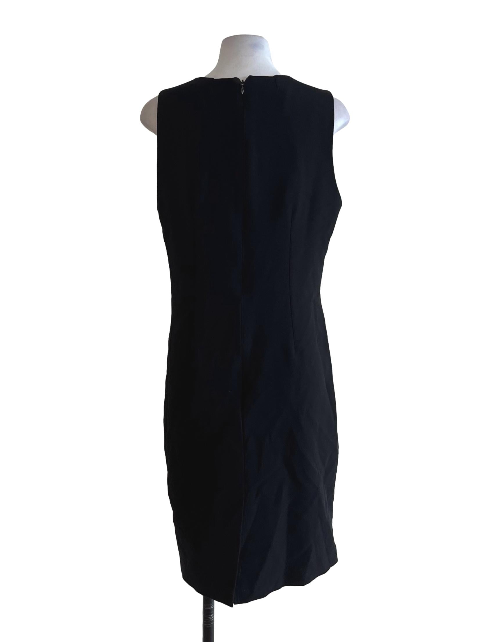 Black Asymmetrical Neckline A-Line Dress