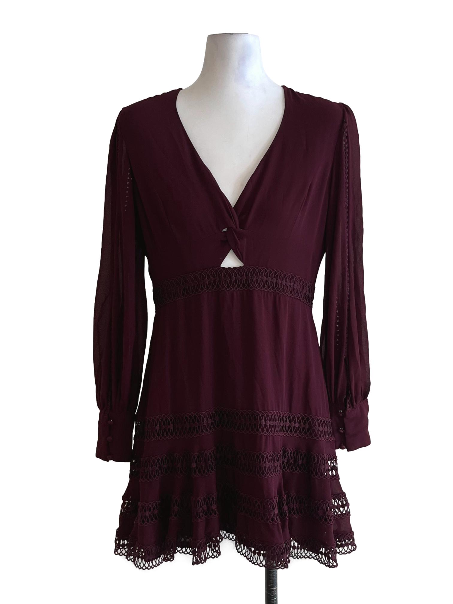 Jam Purple V-Neckline Empire Dress