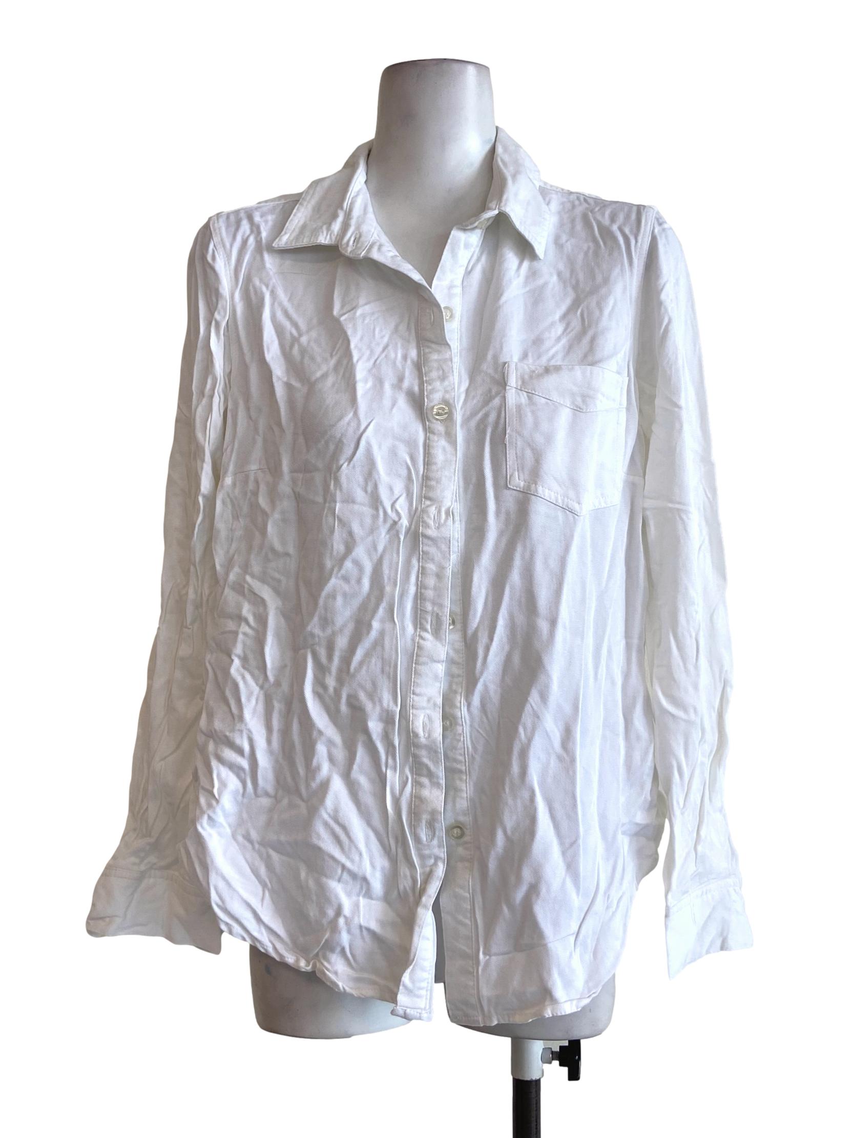 White Button Down Tunic Blouse TTR