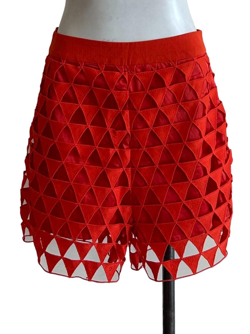 Fire Orange Triangular Cut Short