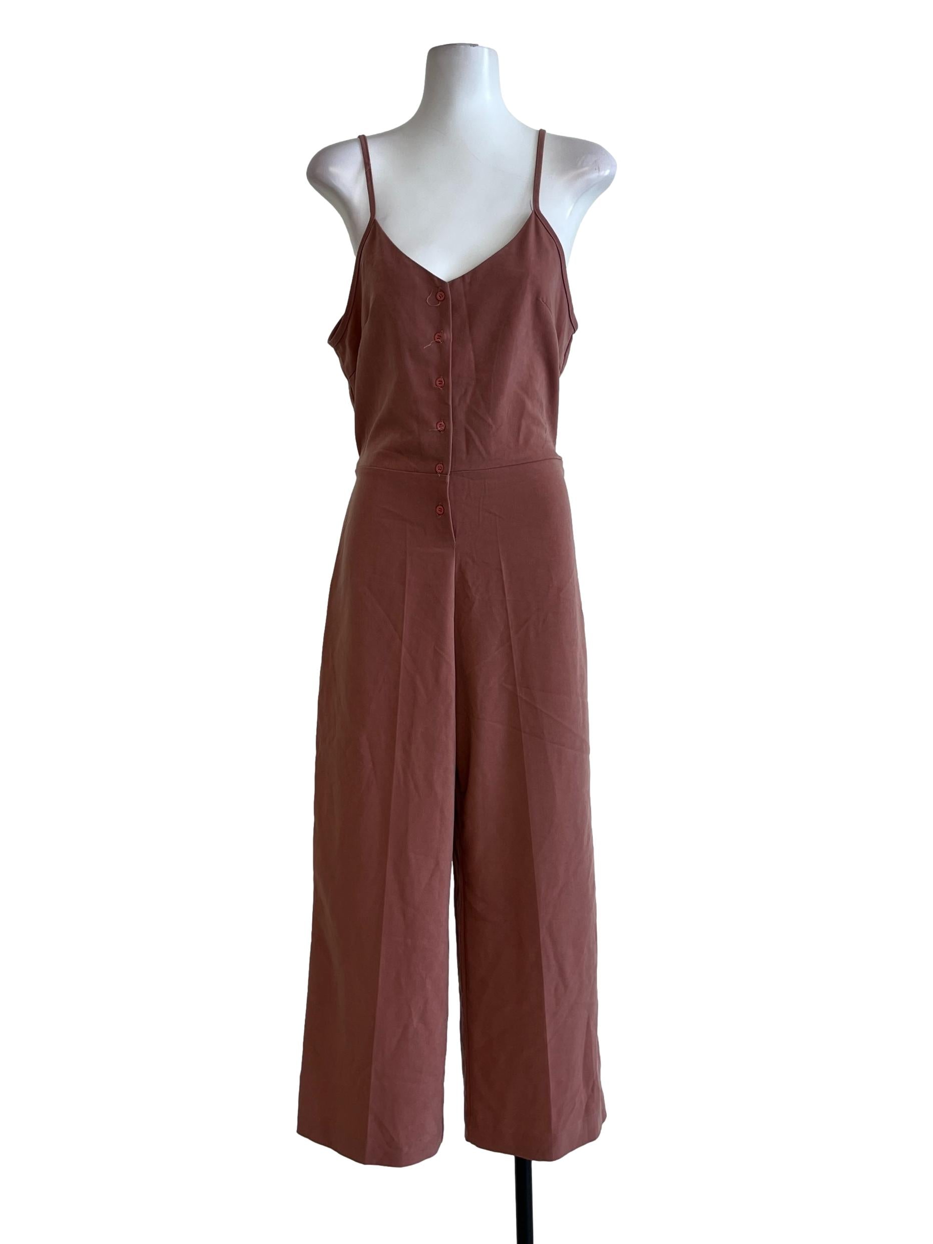 Caramel Brown Spaghetti Strap Jumpsuit