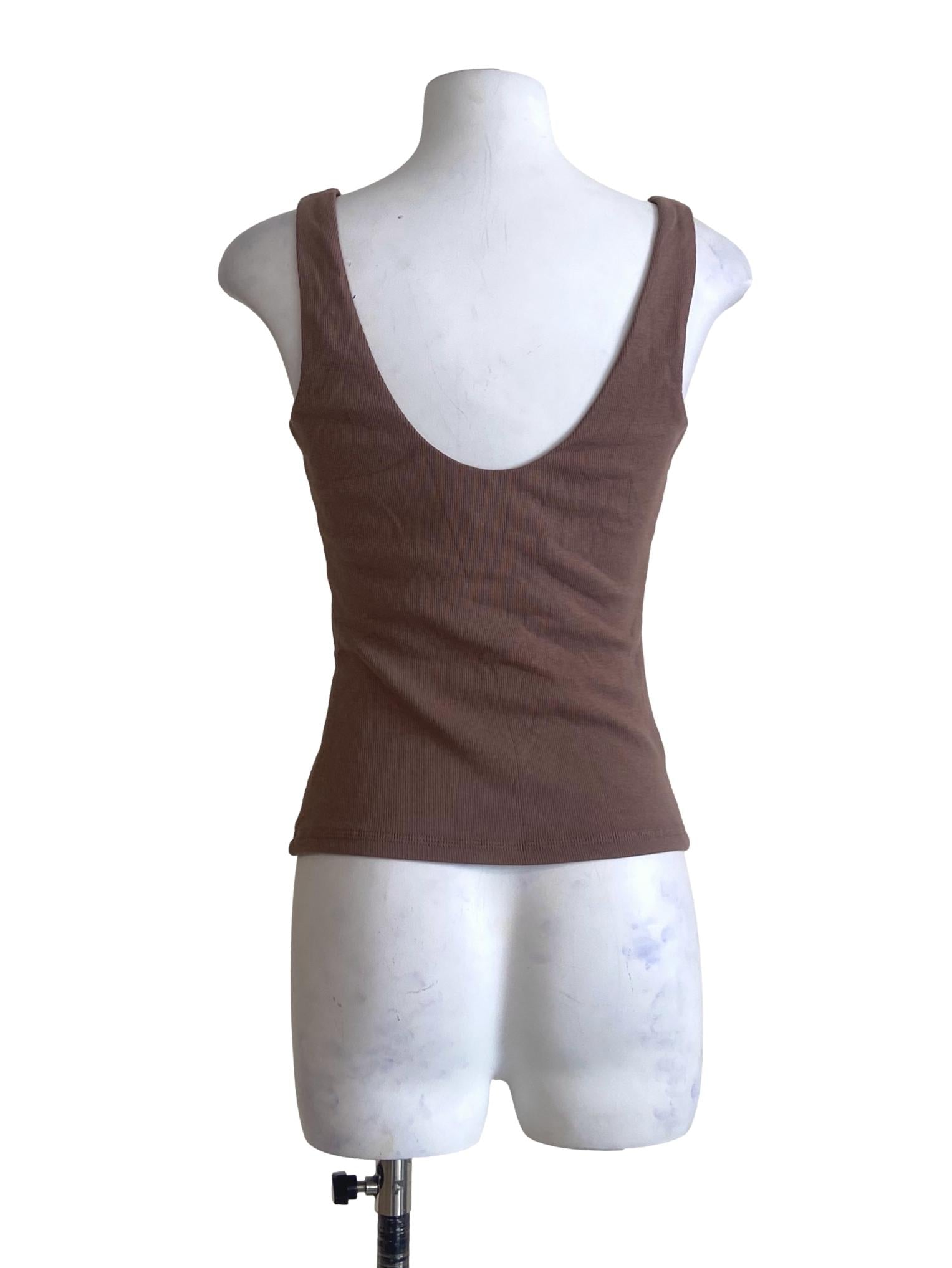 Brown Sleeveless Fit Top LB