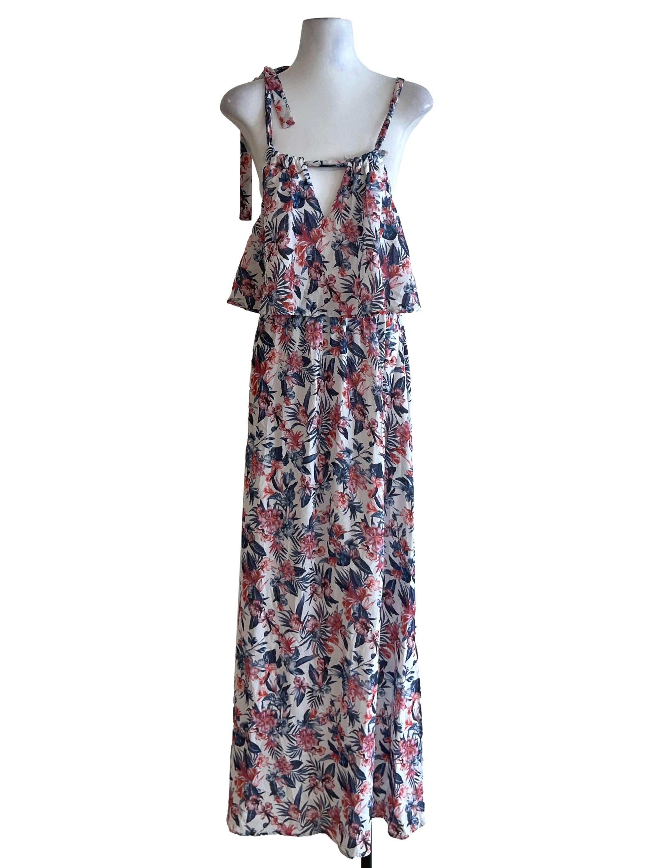 White Floral A-Line Dress