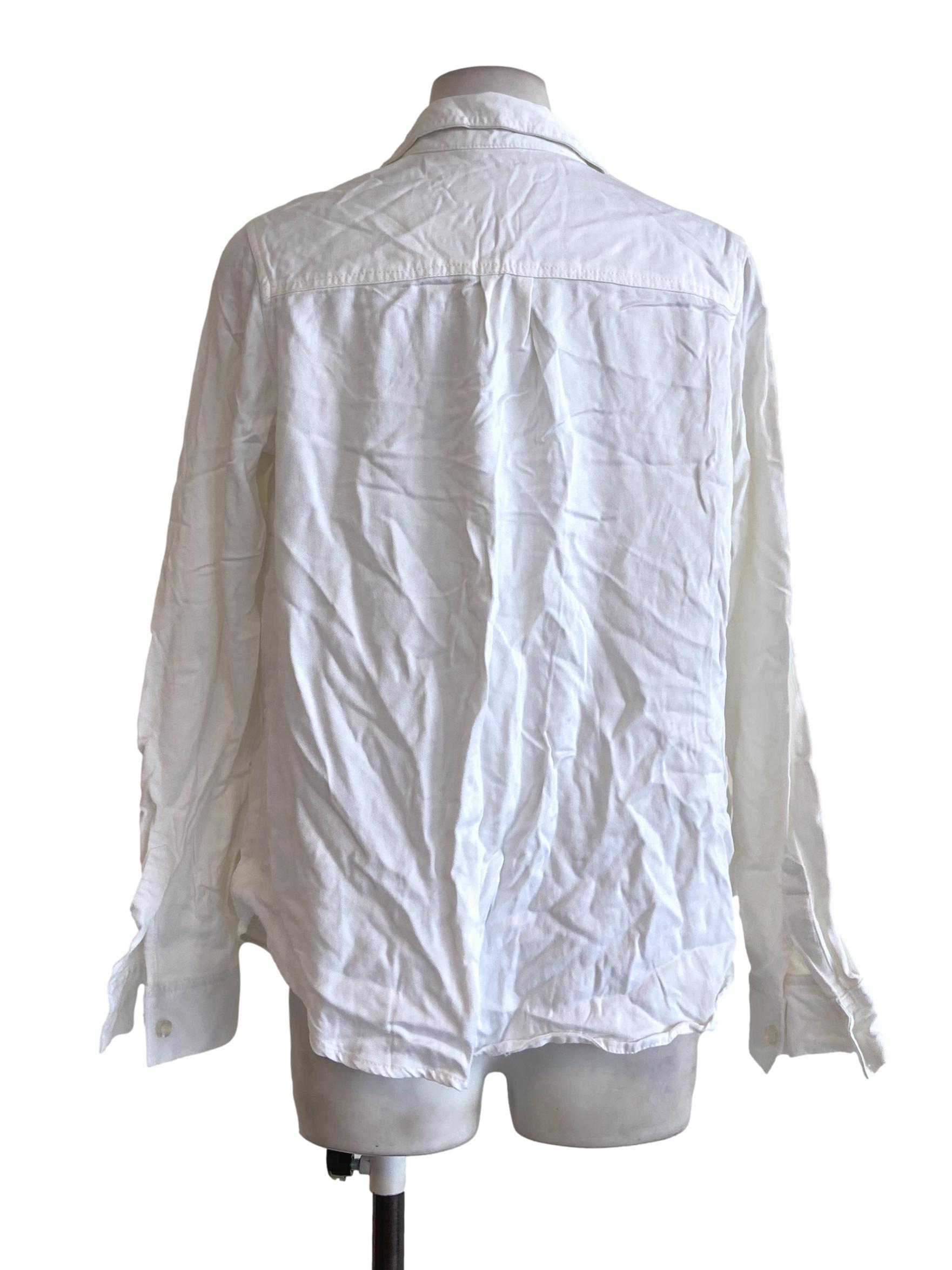 White Button Down Tunic Blouse TTR