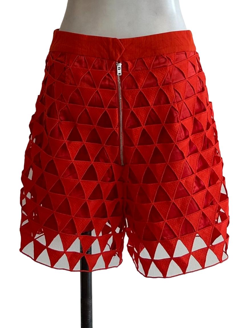 Fire Orange Triangular Cut Short