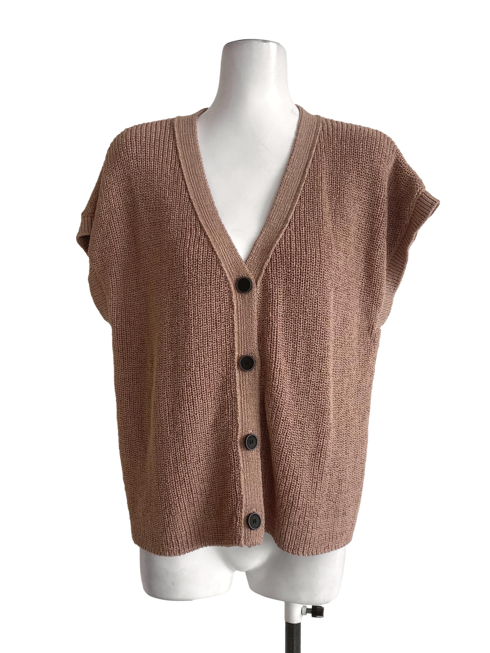 Button Down Chunky Knit Vest OSN