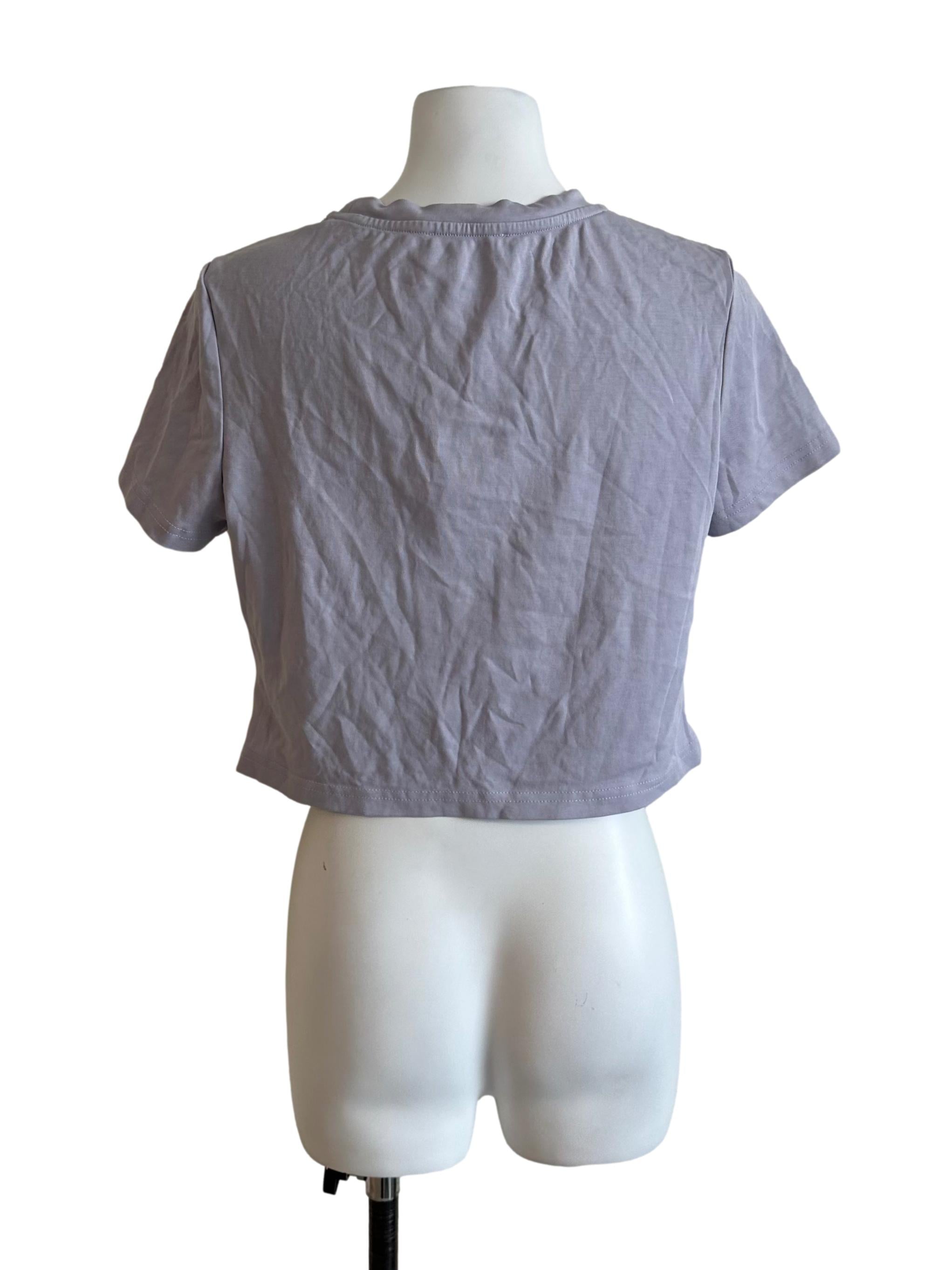 Dusty Purple Ribbon Embroidery Tee