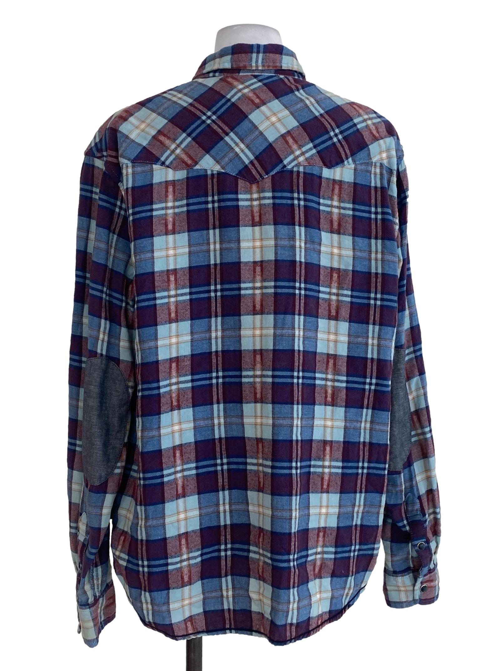 Blue Red Flannel Blouse