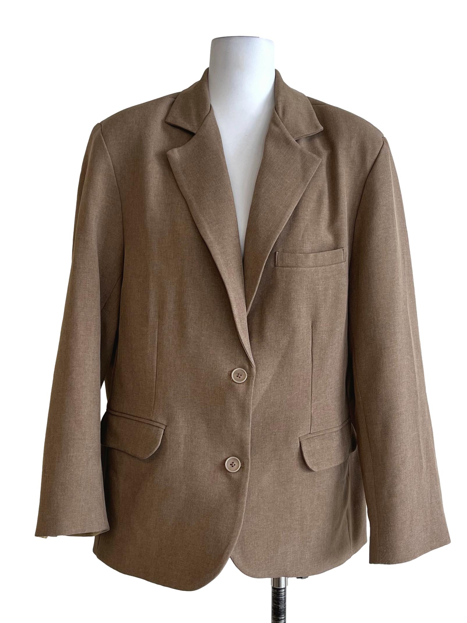 Tortilla Brown Oversized Blazer