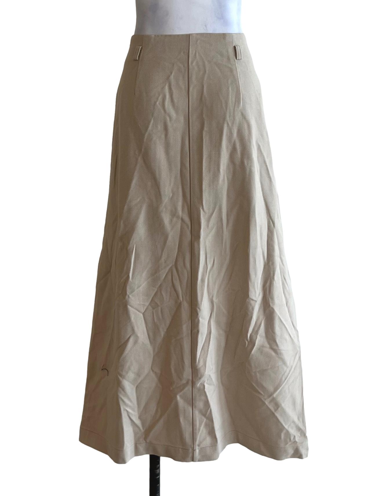 Beige Plain A-Line Skirt