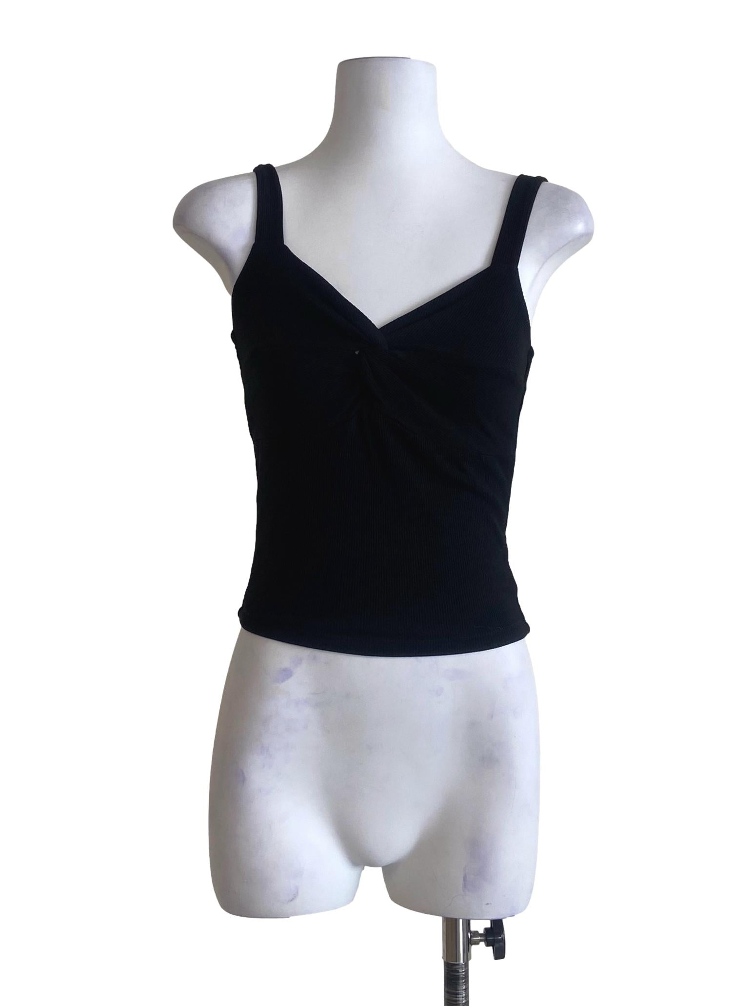 Black Sleeveless Crop Top