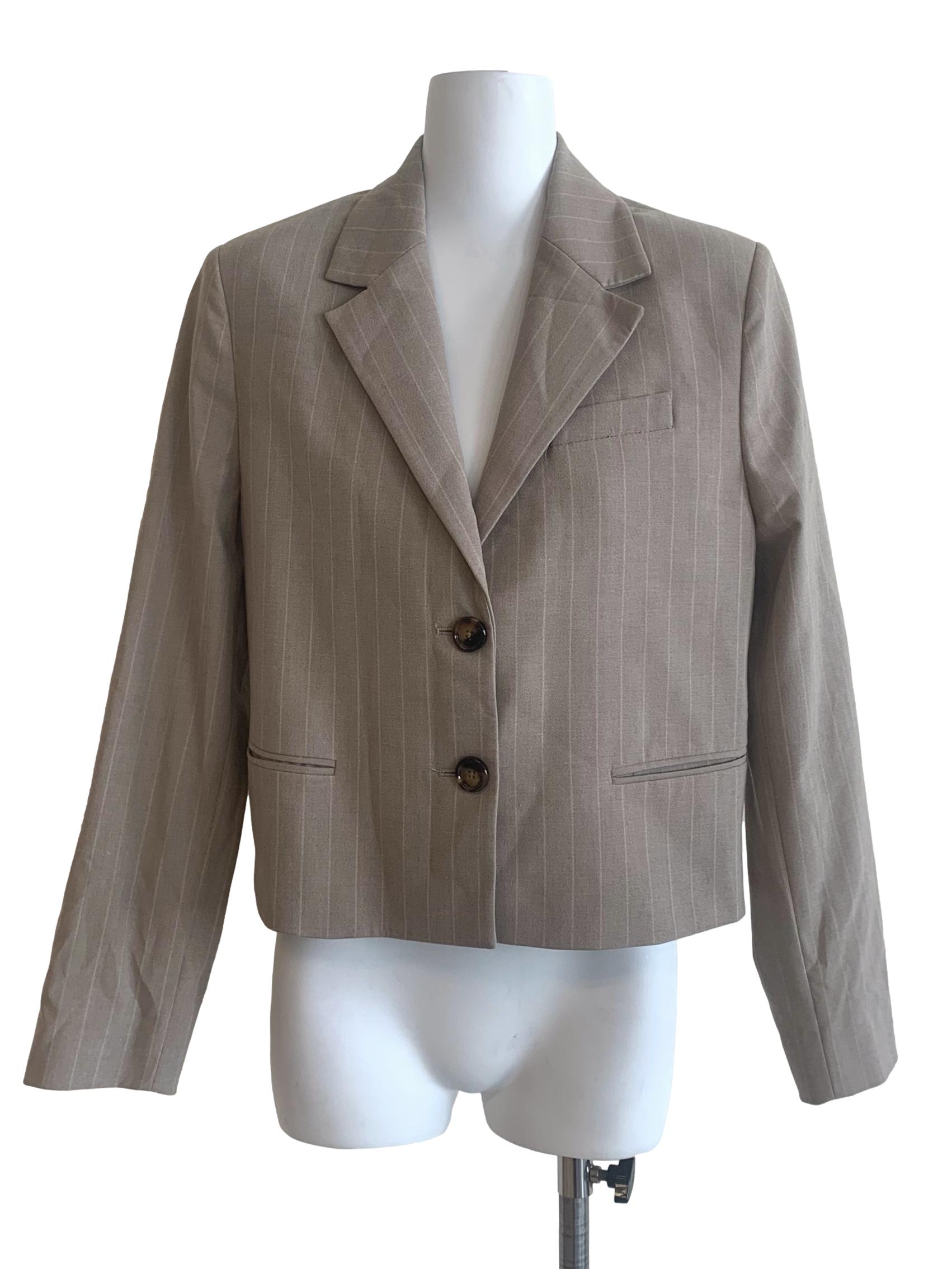 Tortilla Brown Single Breasted Short Blazer