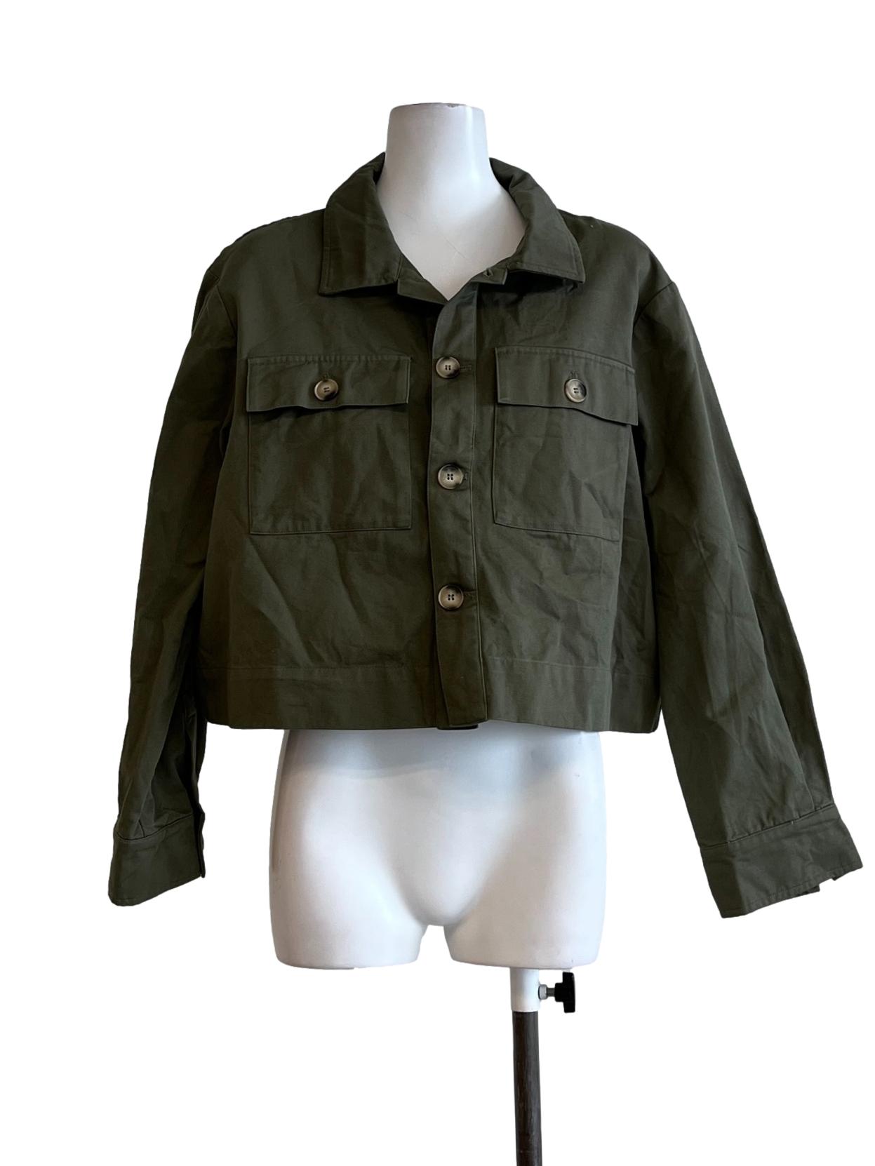 Army Green Crop Jacket