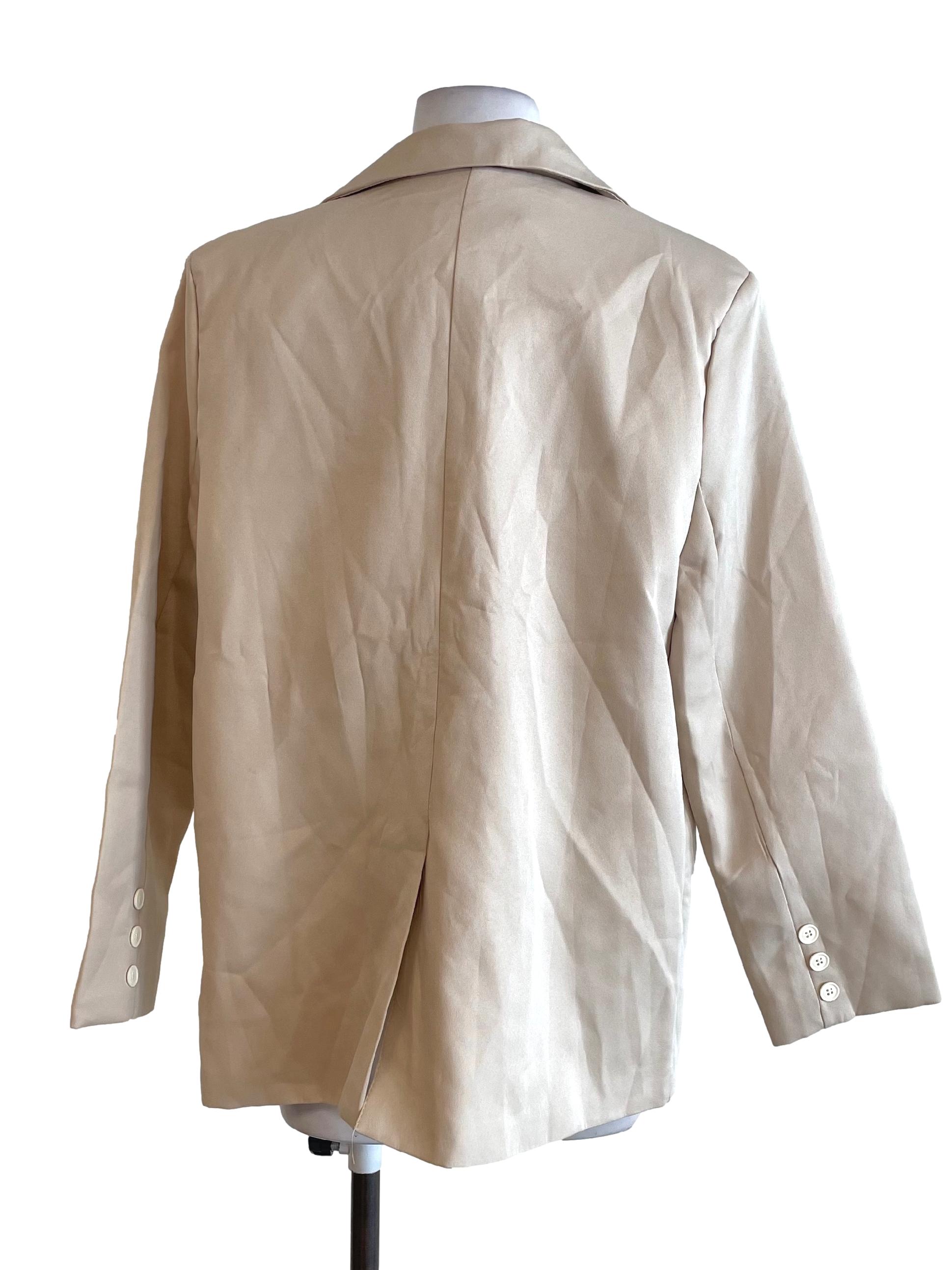 Beige Single Breasted Blazer