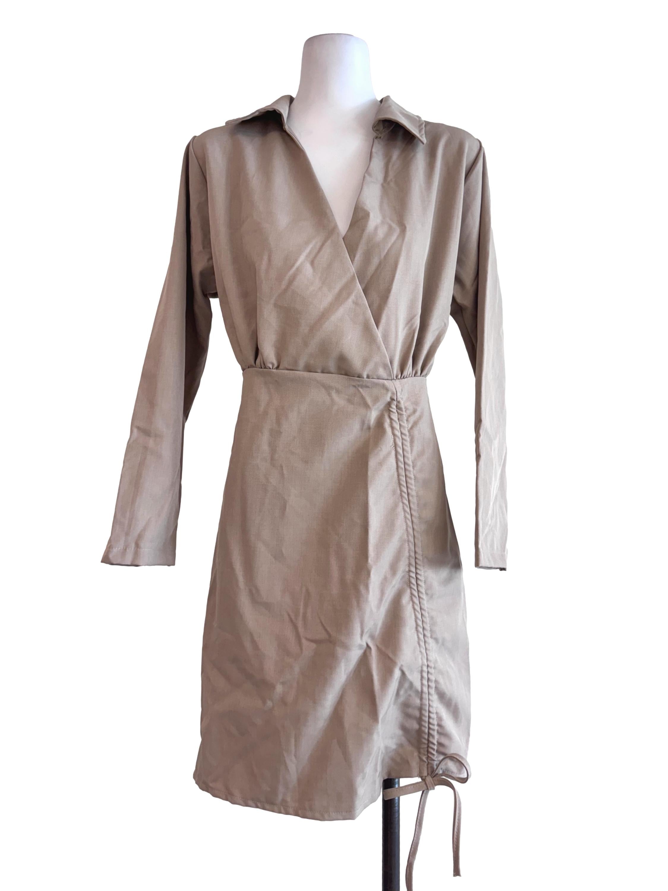 Tortilla Brown V-Neck Dress