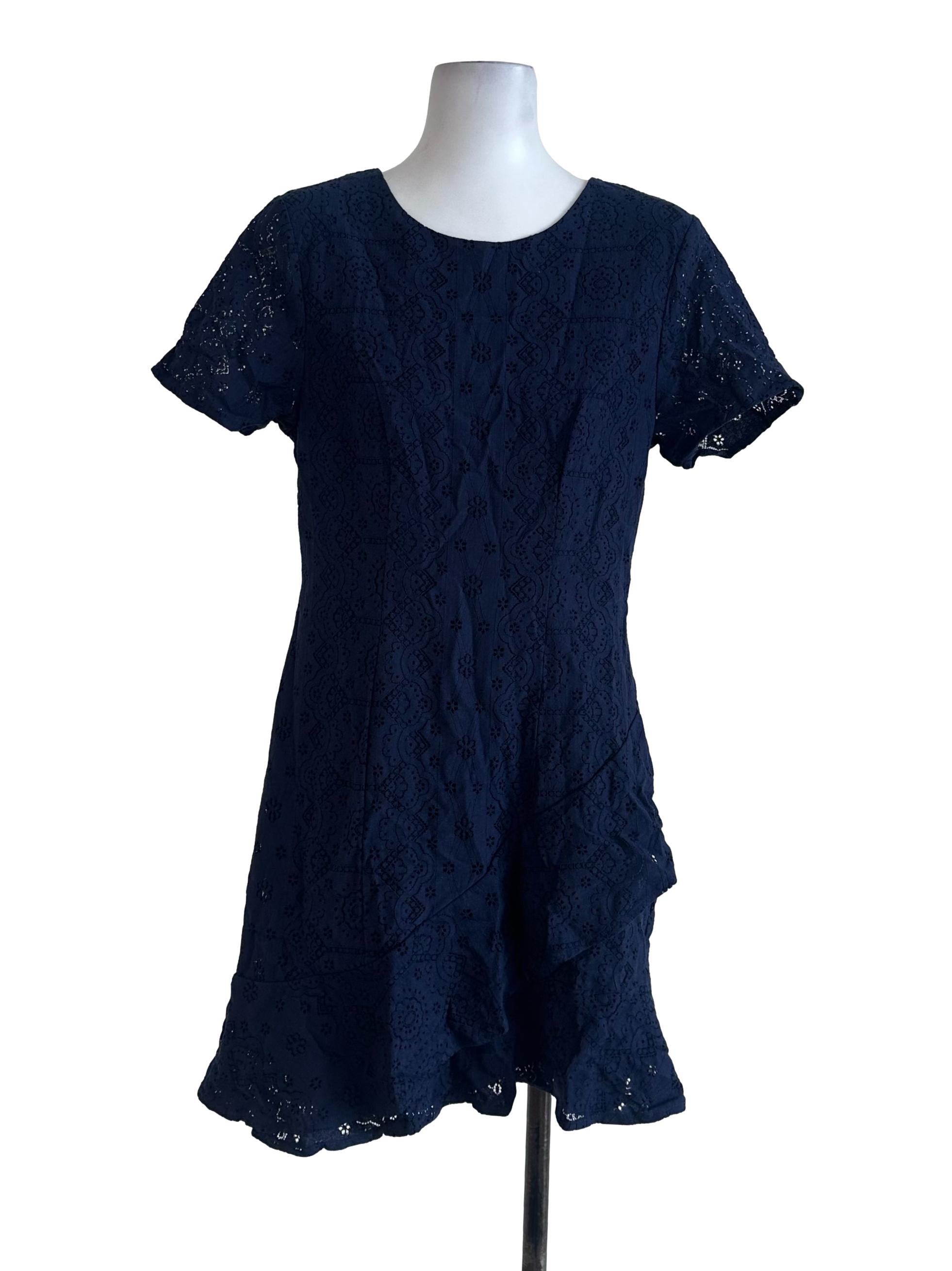 Navy Blue Lace Dress TSW