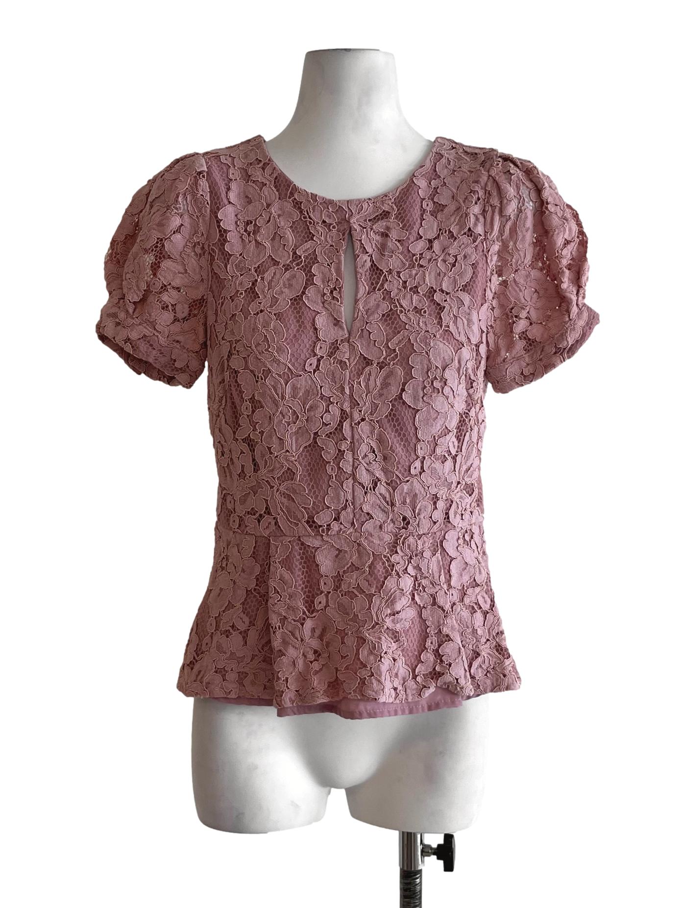 Blush Pink Lace Blouse