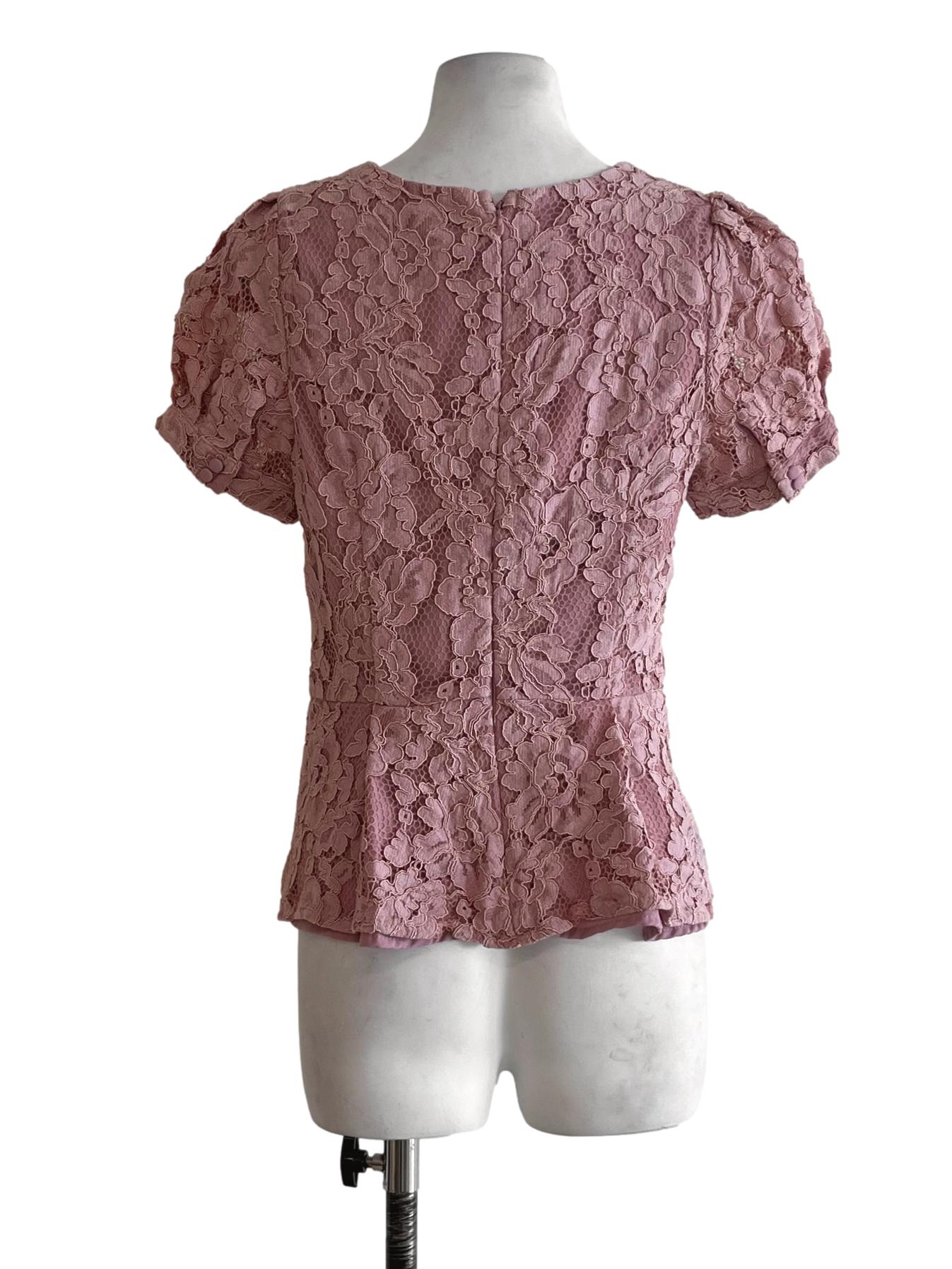 Blush Pink Lace Blouse