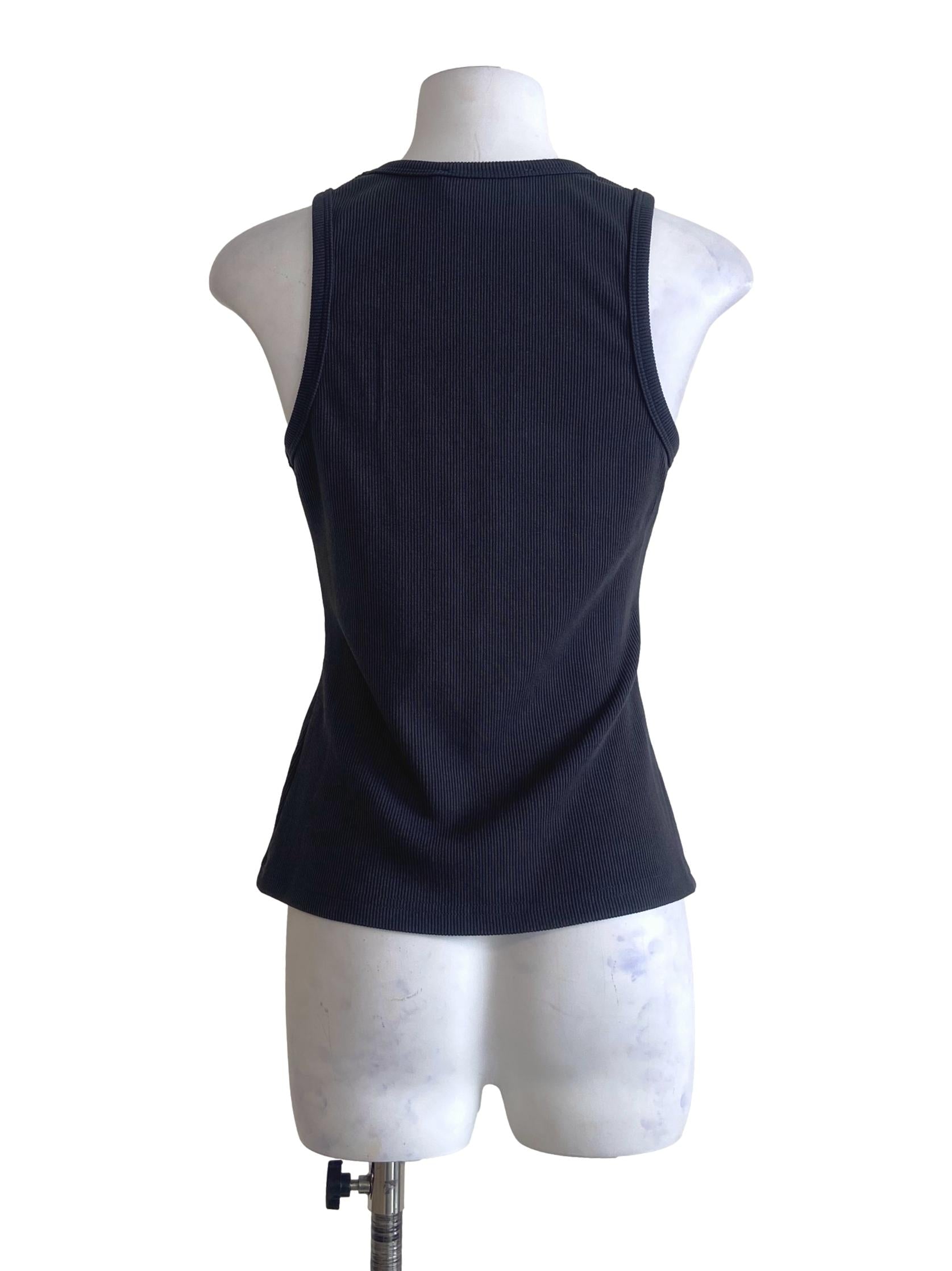 Slate Grey Pencil Stripe Sleeveless Top LB