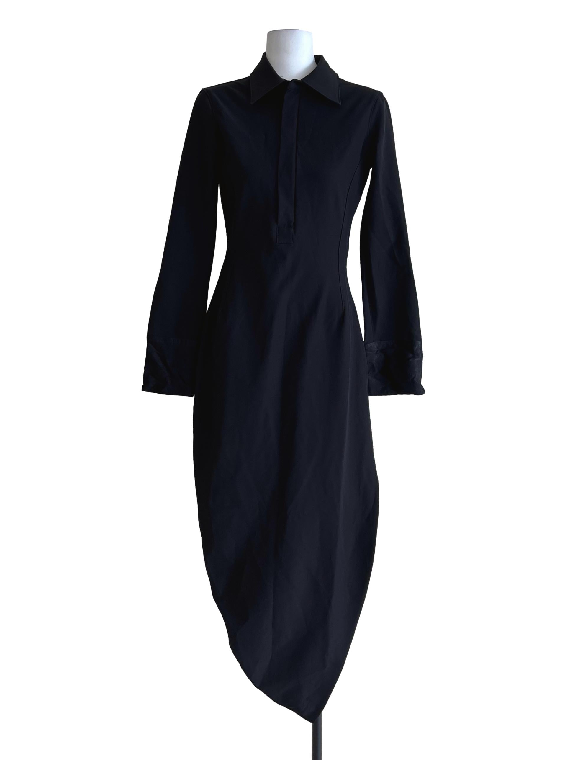 Jade Black Bodycon Shirt Dress