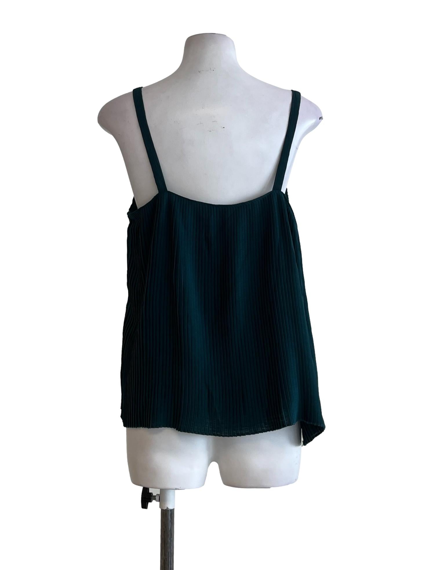 Peacock Green V-Neck Sleeveless Blouse