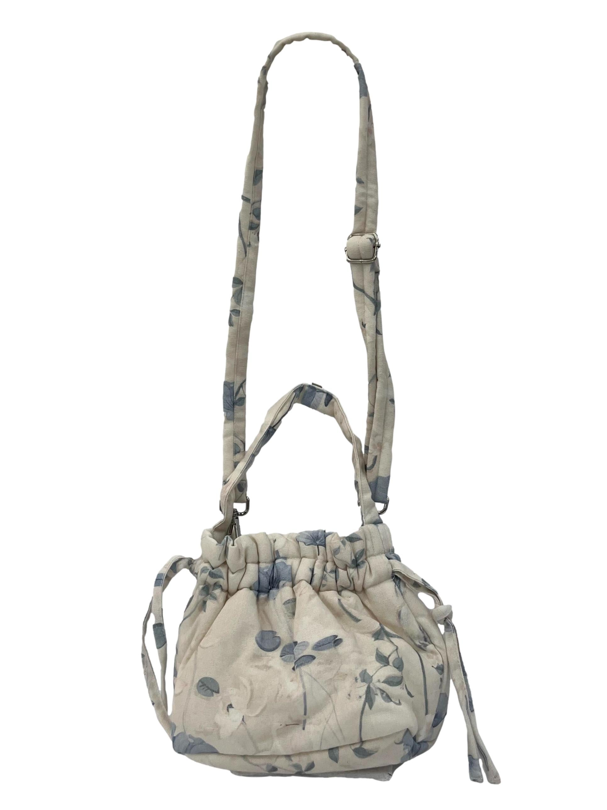 Cream Lotus In Bloom Puffy Bag