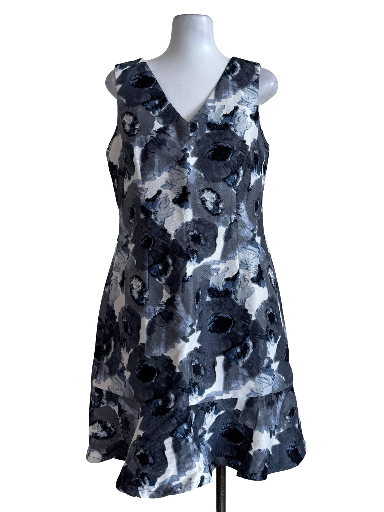 Multi Color V Neck Empire Dress