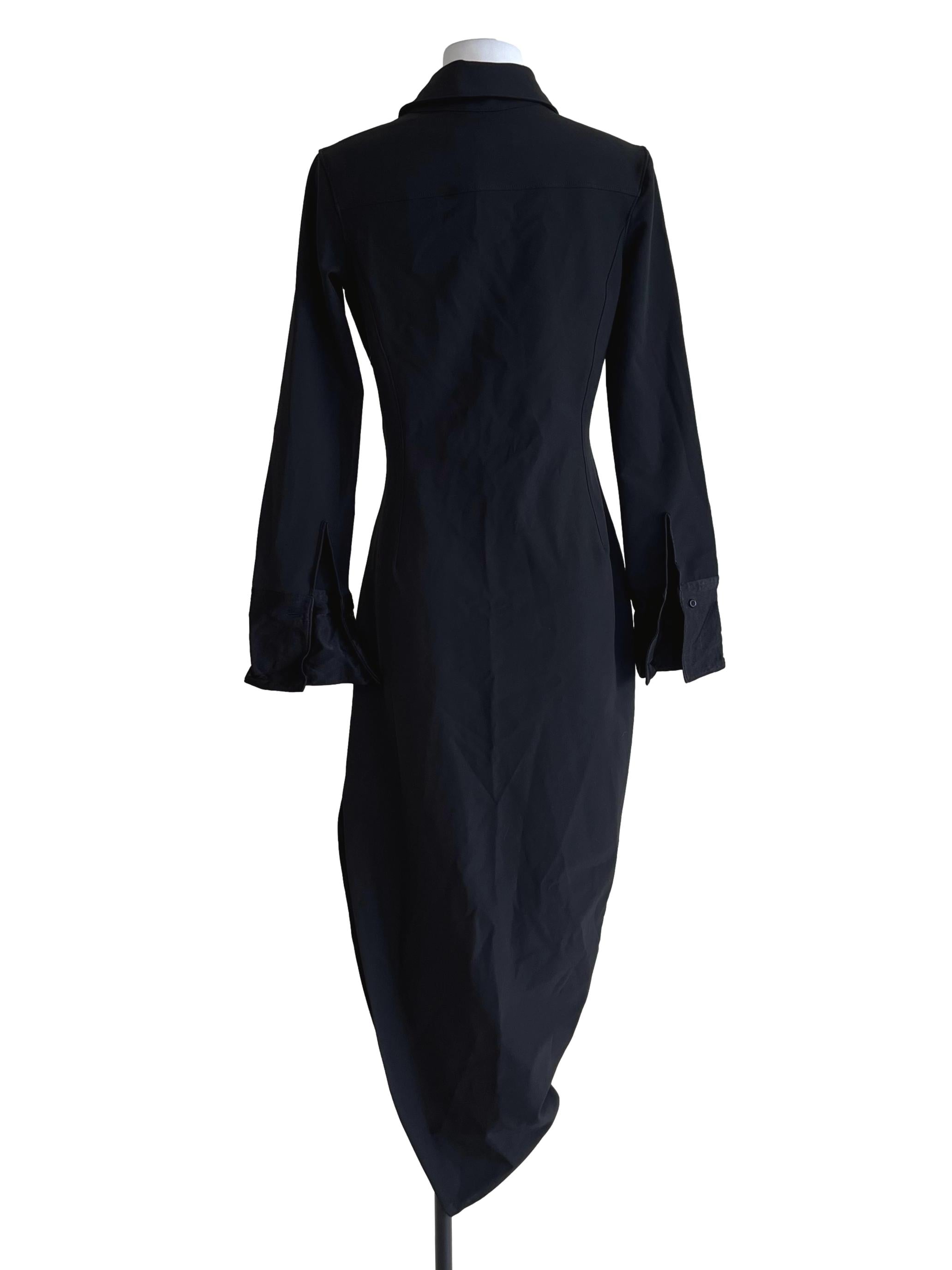 Jade Black Bodycon Shirt Dress