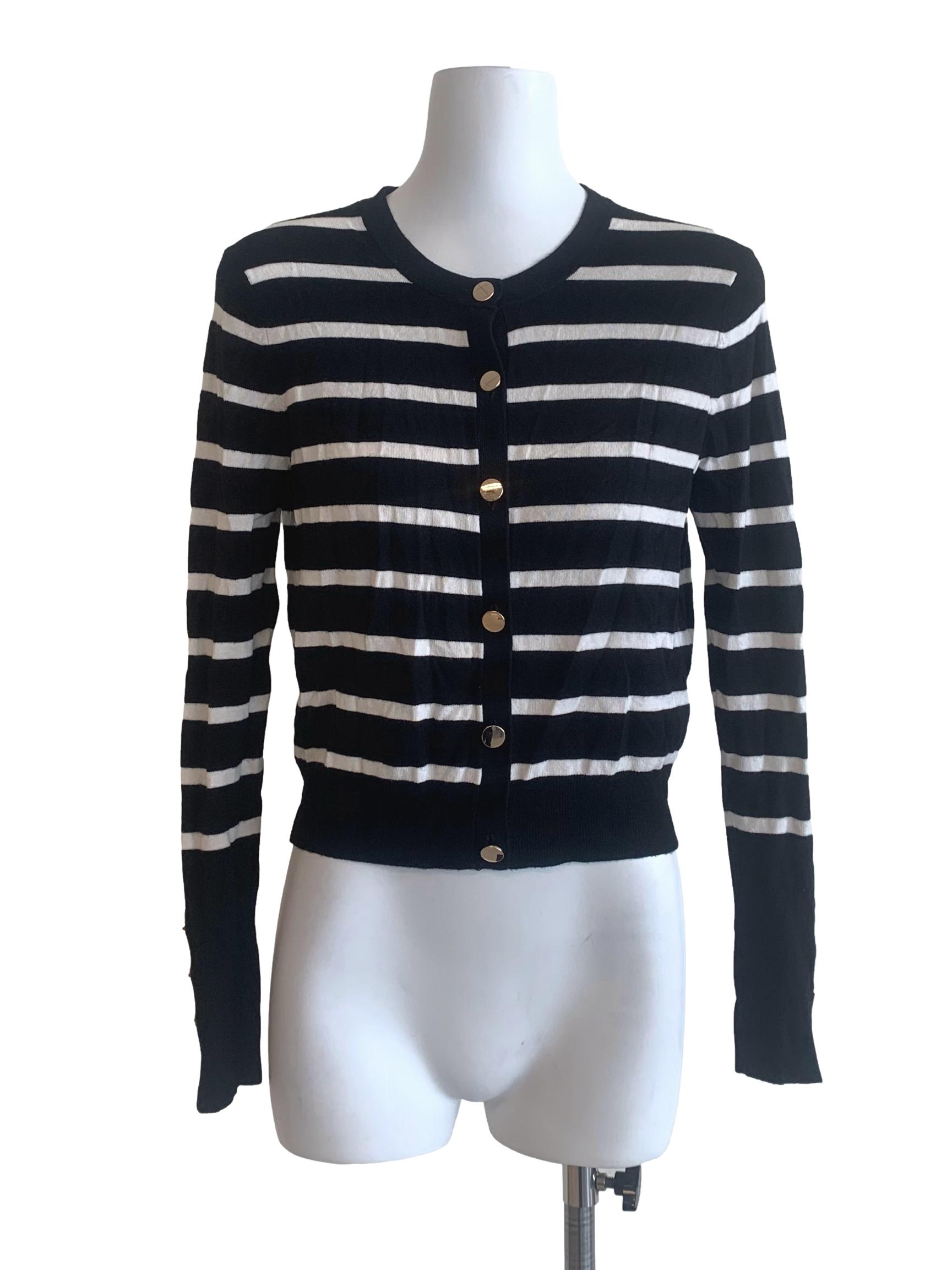 Black Candy Stripe Cardigan