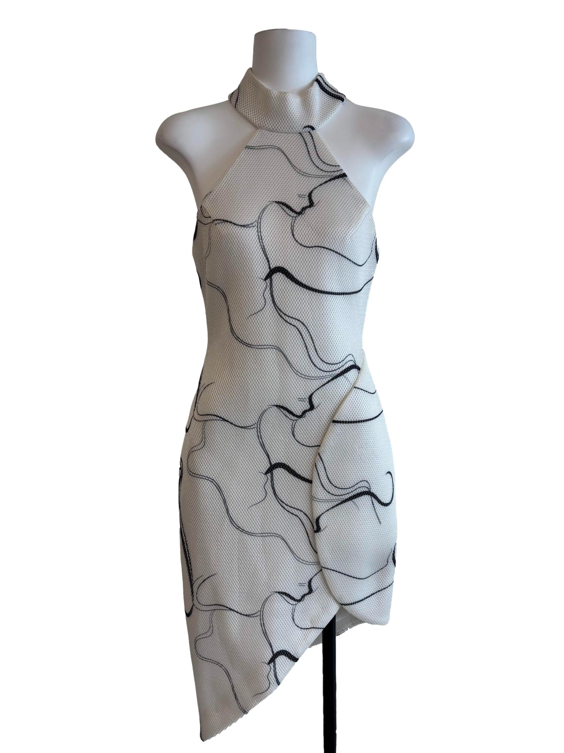 Pearl White Marble Pencil Dress