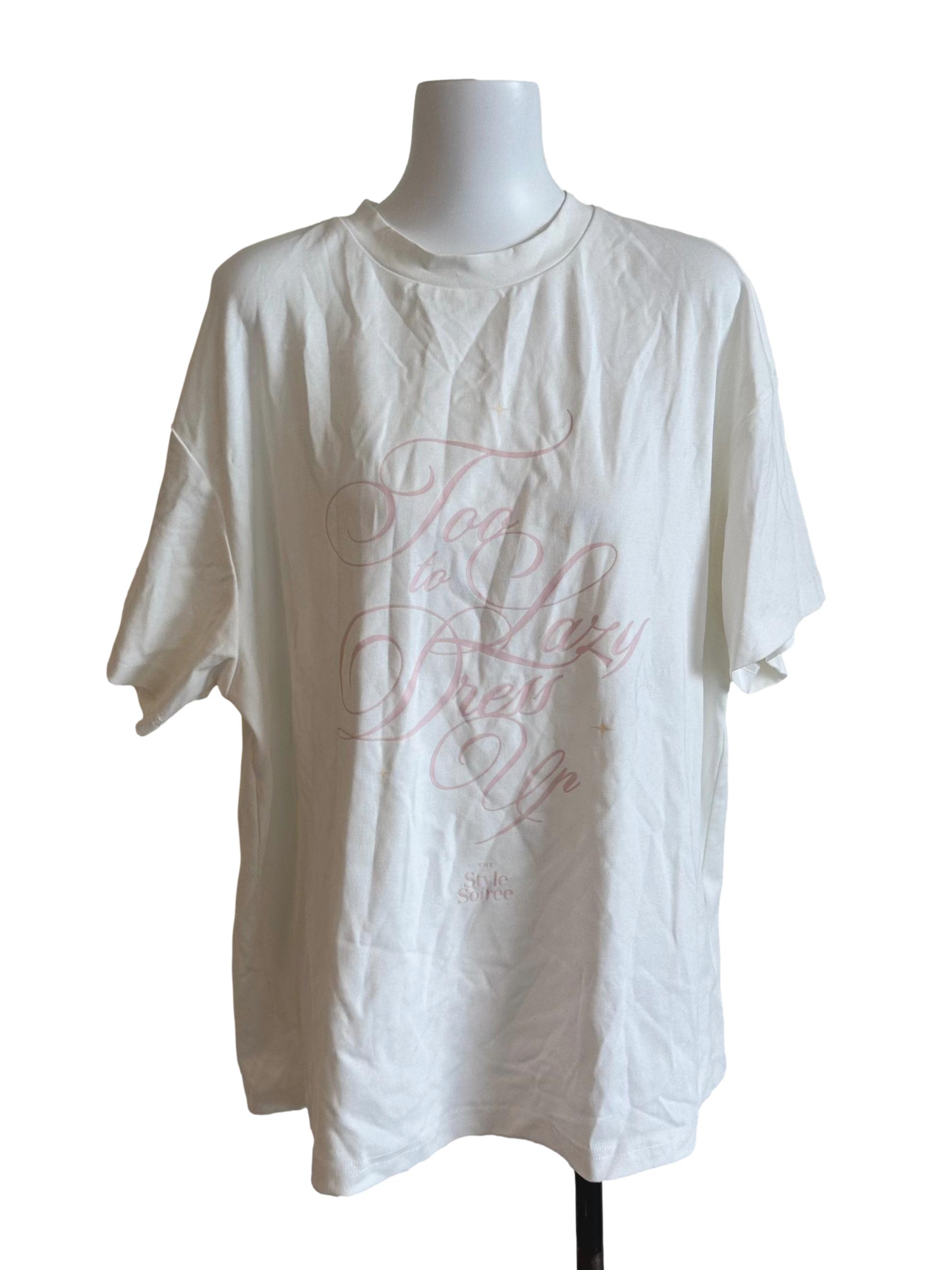 Pearl White Wording Graphic Tee