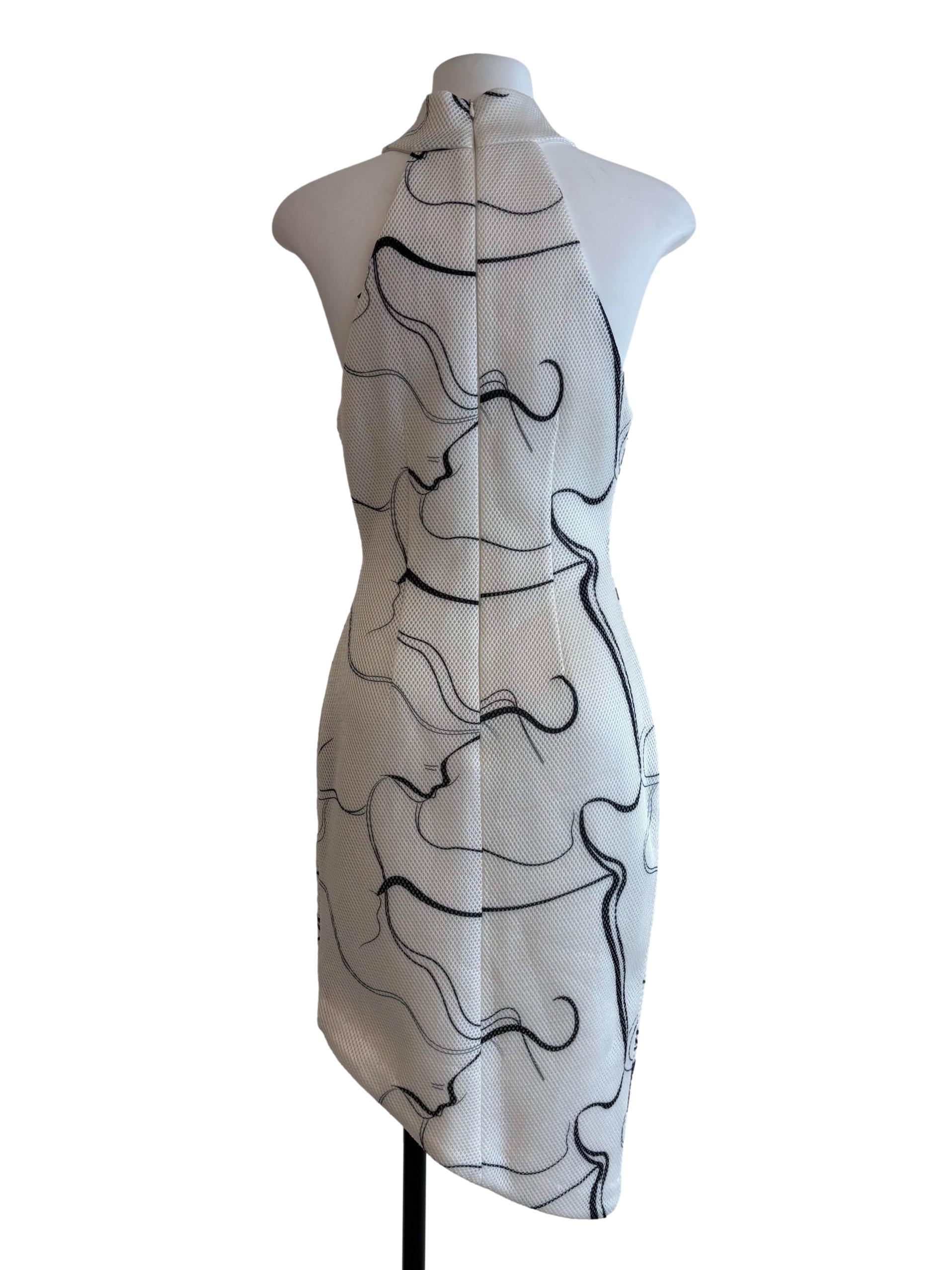 Pearl White Marble Pencil Dress