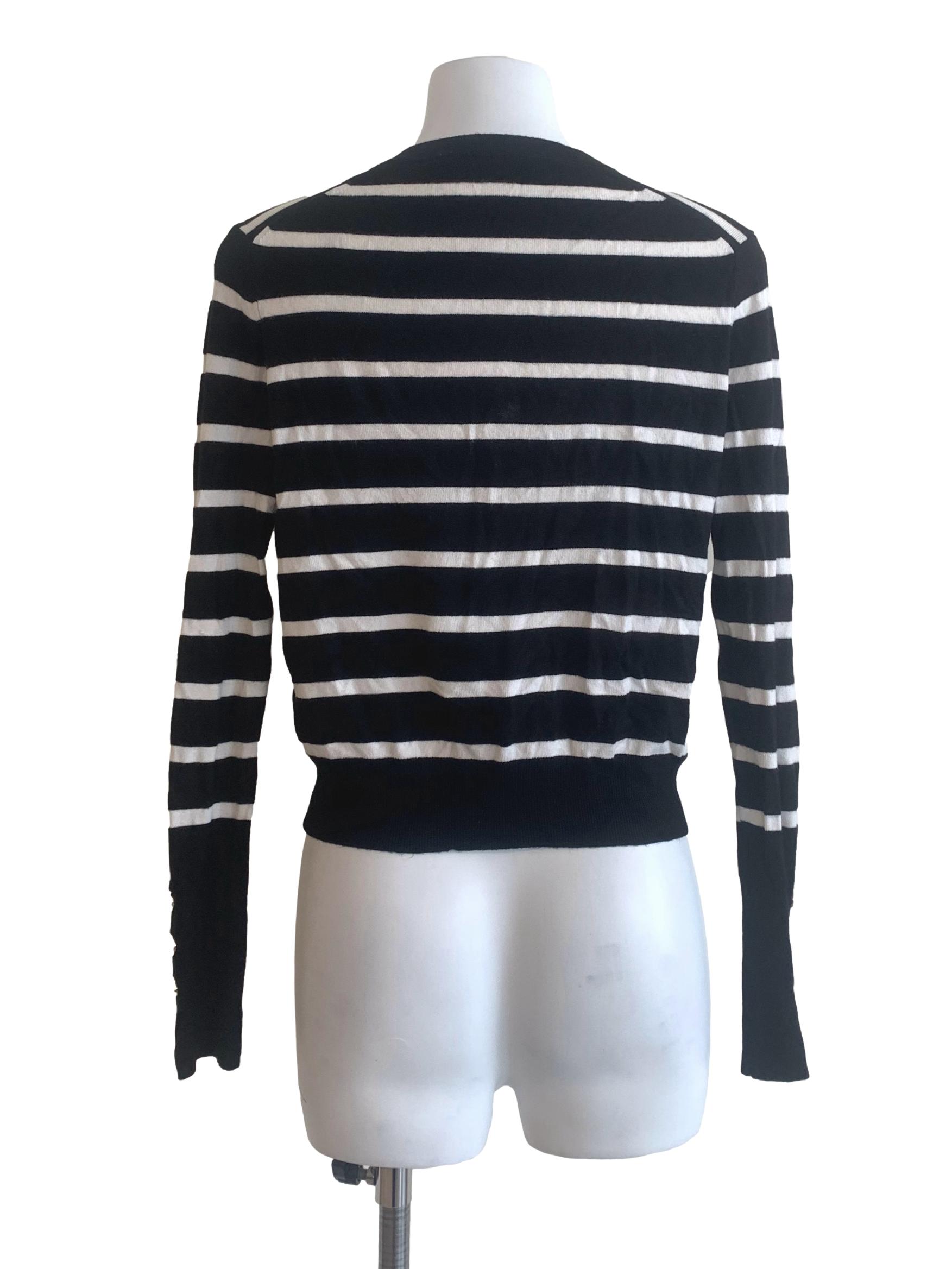 Black Candy Stripe Cardigan
