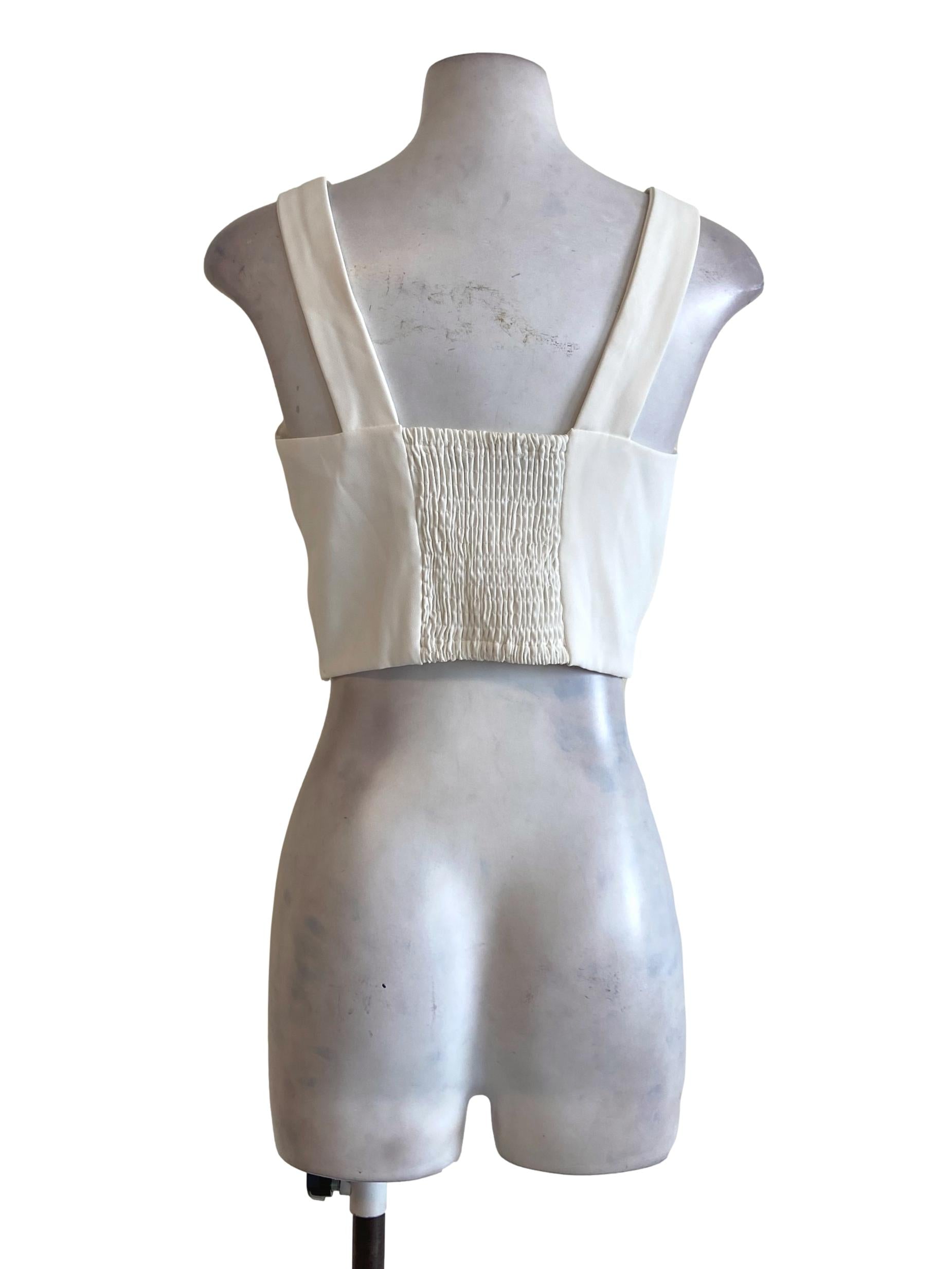 White Sleeveless Crop Top
