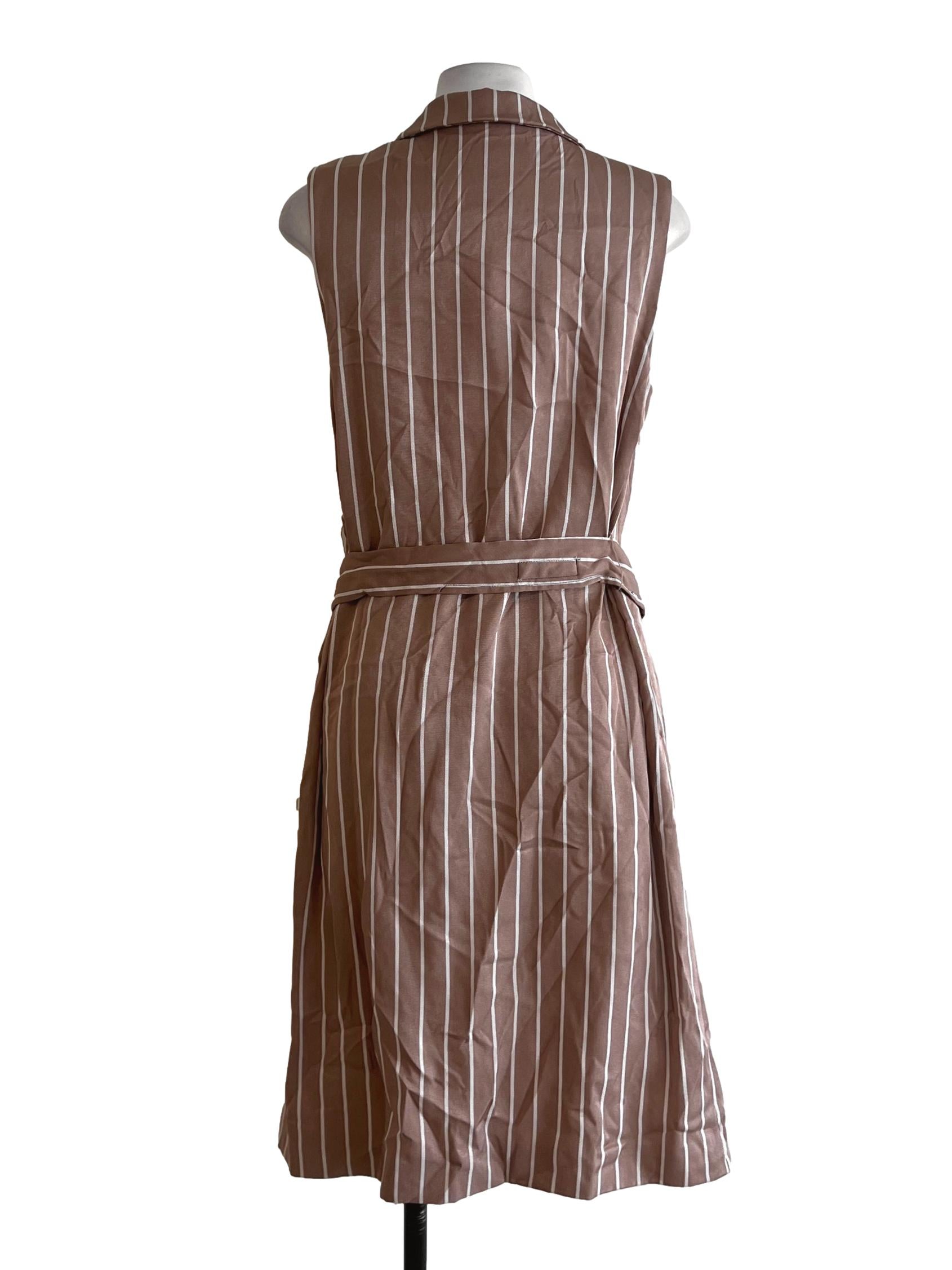 Blush Pink Candy Stripe A-Line Dress