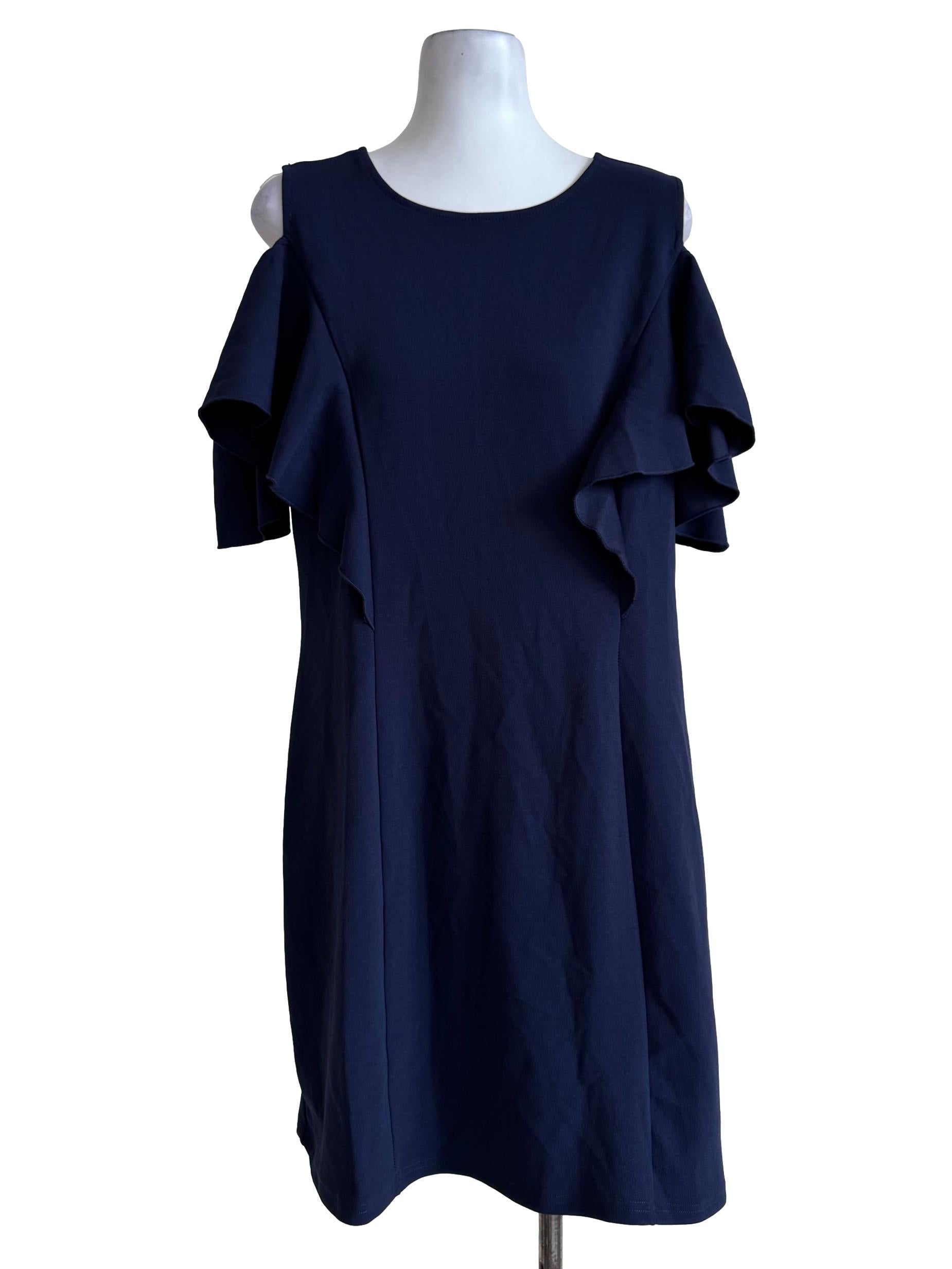Navy Flowy Sleeve Dress