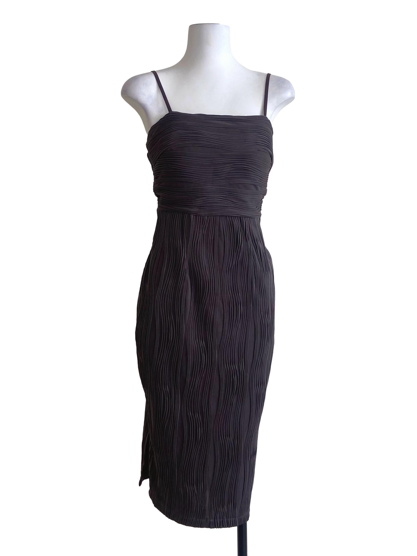 Ash Grey Spaghetti Strap Slit Bodycon Dress