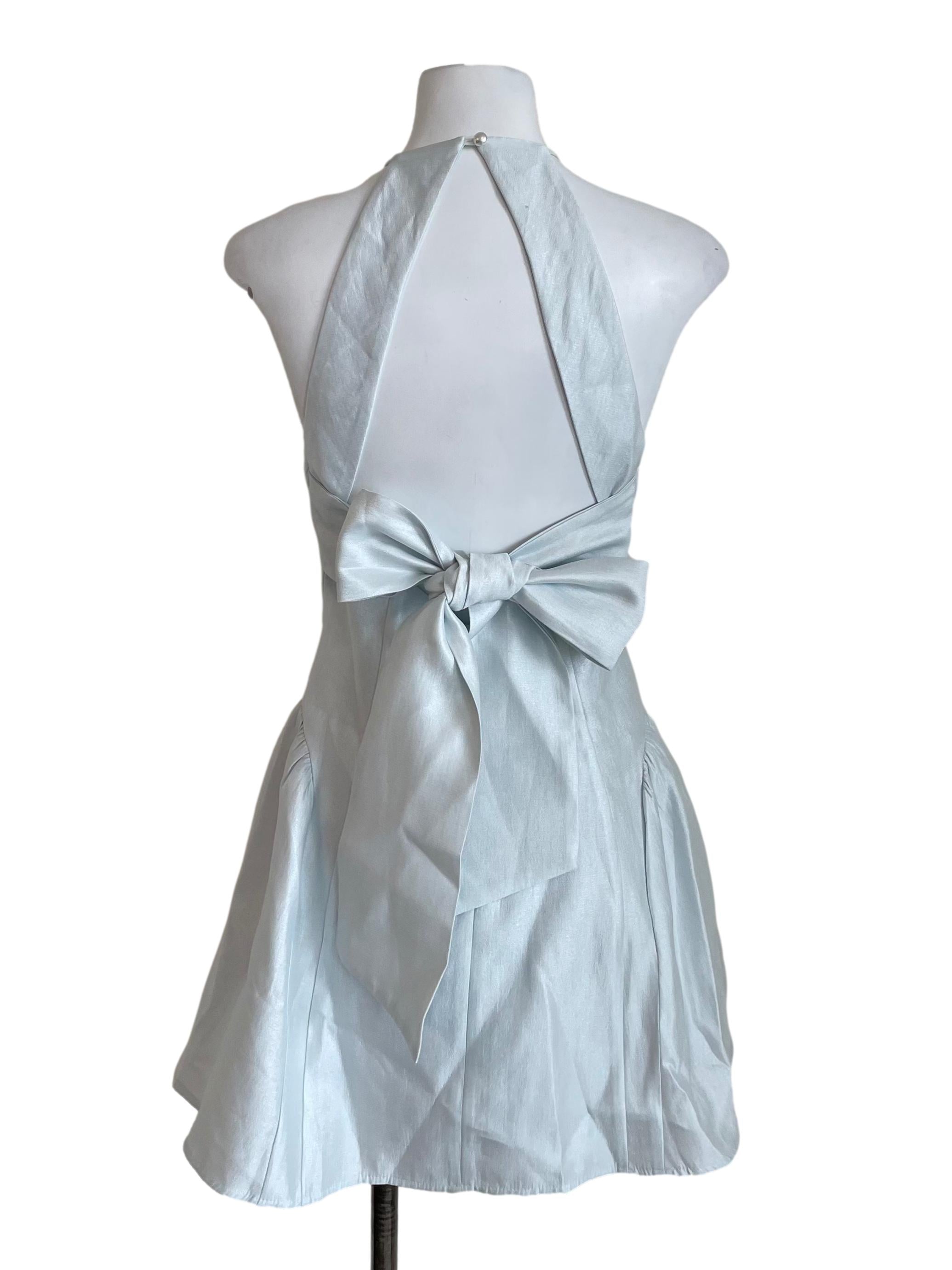 Frost Open Back Tie Bow Dress