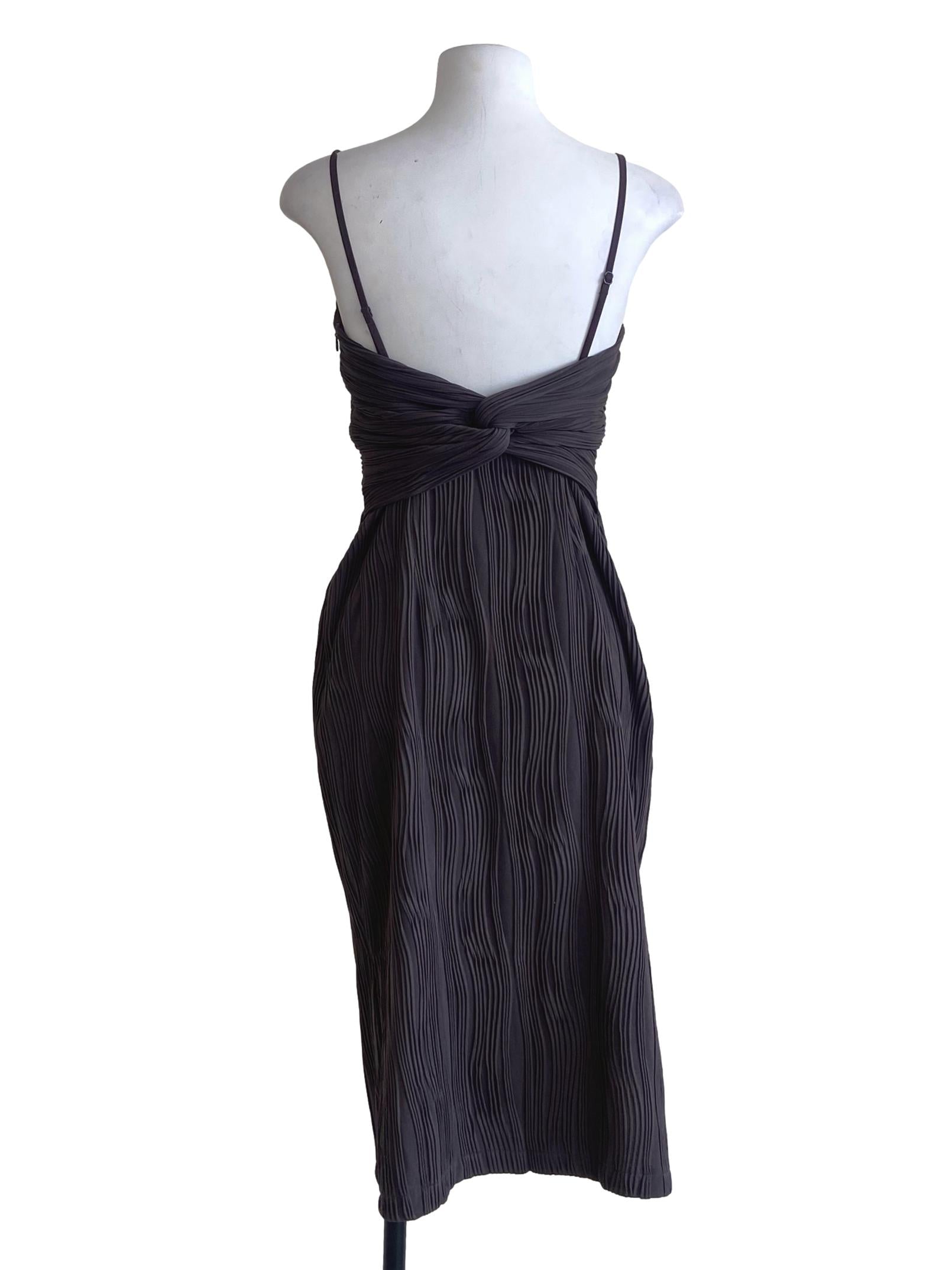 Ash Grey Spaghetti Strap Slit Bodycon Dress