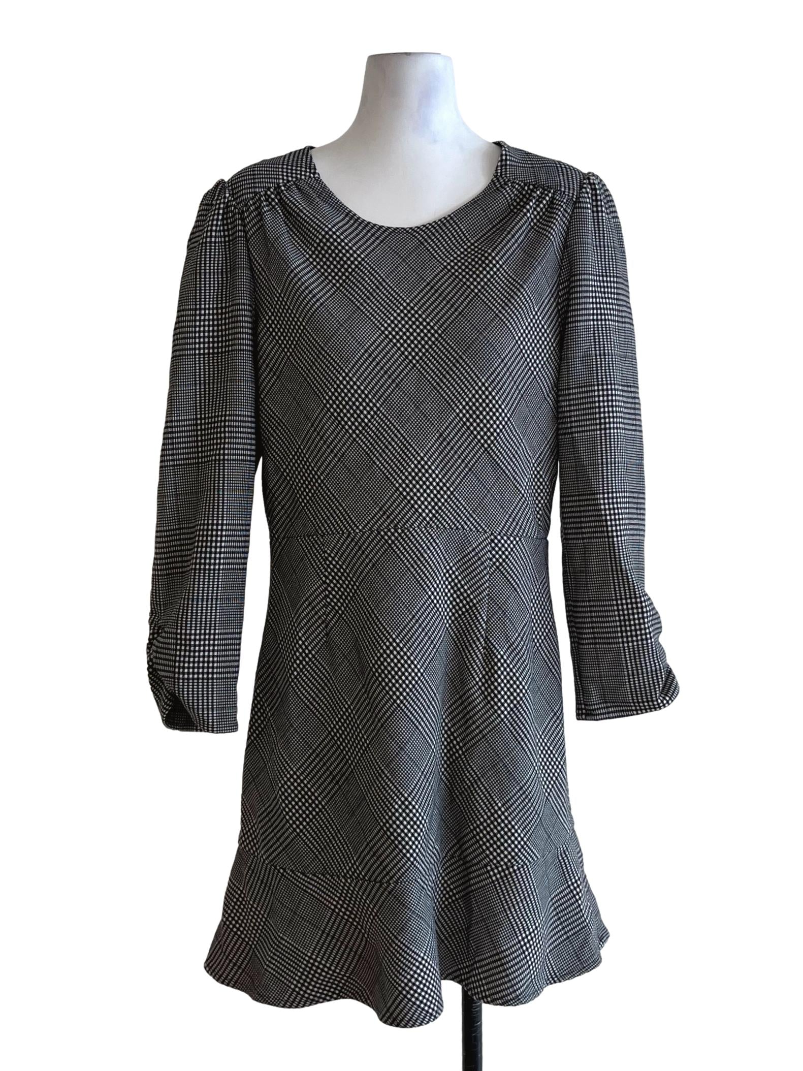 Black Tartan Empire Dress