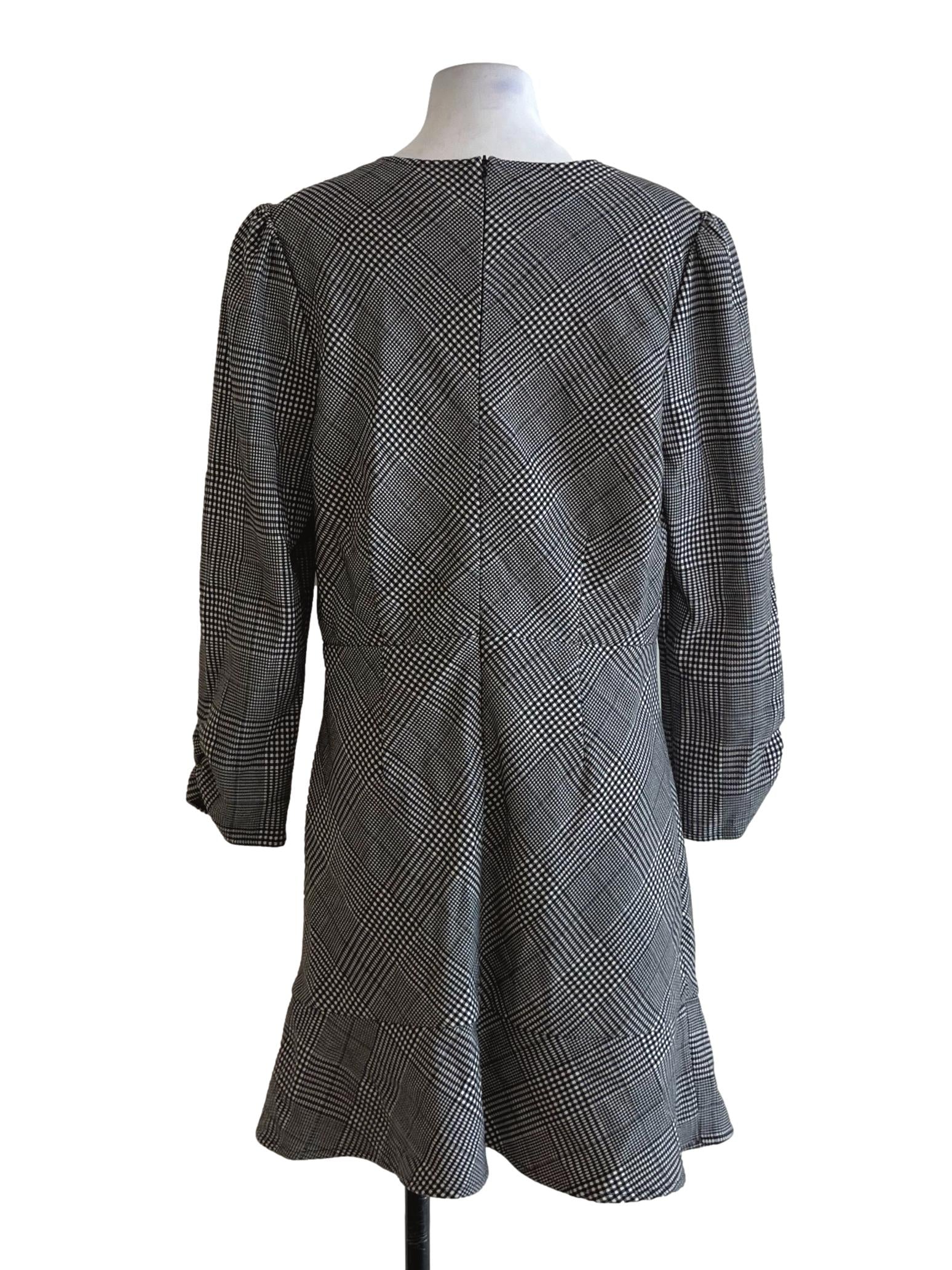 Black Tartan Empire Dress