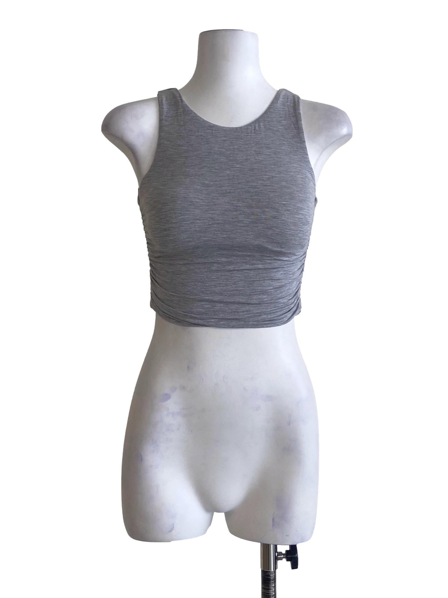 Cloud Grey Sleeveless Crop Top
