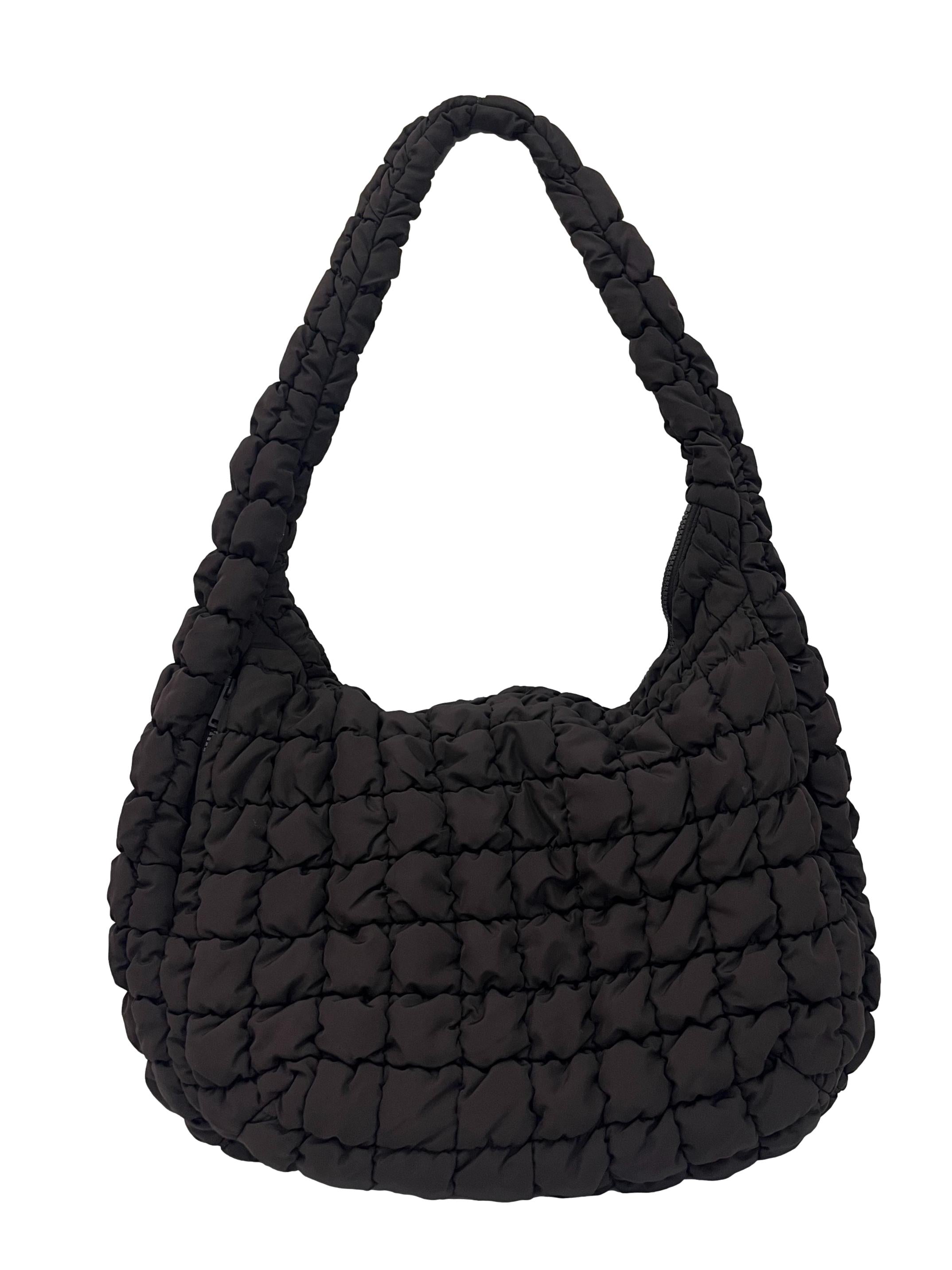 Dark Brown Quilted Oversize Bag